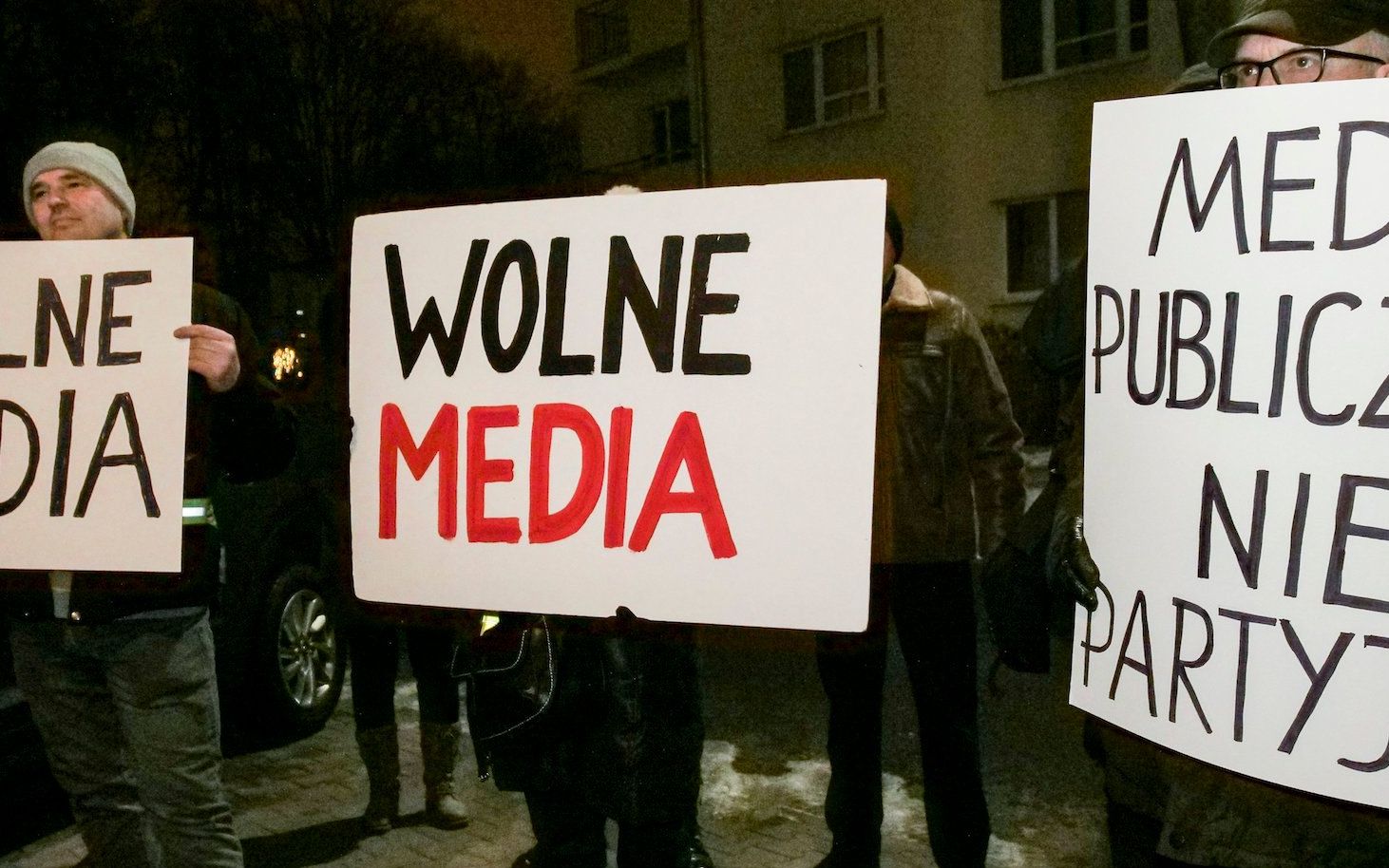 21.01.2019 Lublin , ulica Rabbego . Siedziba TVP Lublin . Protest Komitetu Obrony Demokracji w obronie wolnych mediow  . 
Fot. Krzysztof Mazur/ Agencja Gazeta