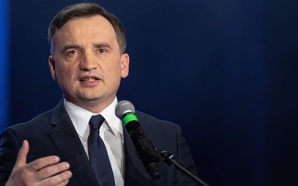 08.02.2020 Warszawa , Palladium . Minister sprawiedliwosci i prokurator generalny w rzadzie PiS Zbigniew Ziobro podczas konwencji swojej partii " Solidarna Polskai " ( pod haslem : " Sprawiedliwa Polska " ). 
Fot. Dawid Zuchowicz / Agencja Gazeta