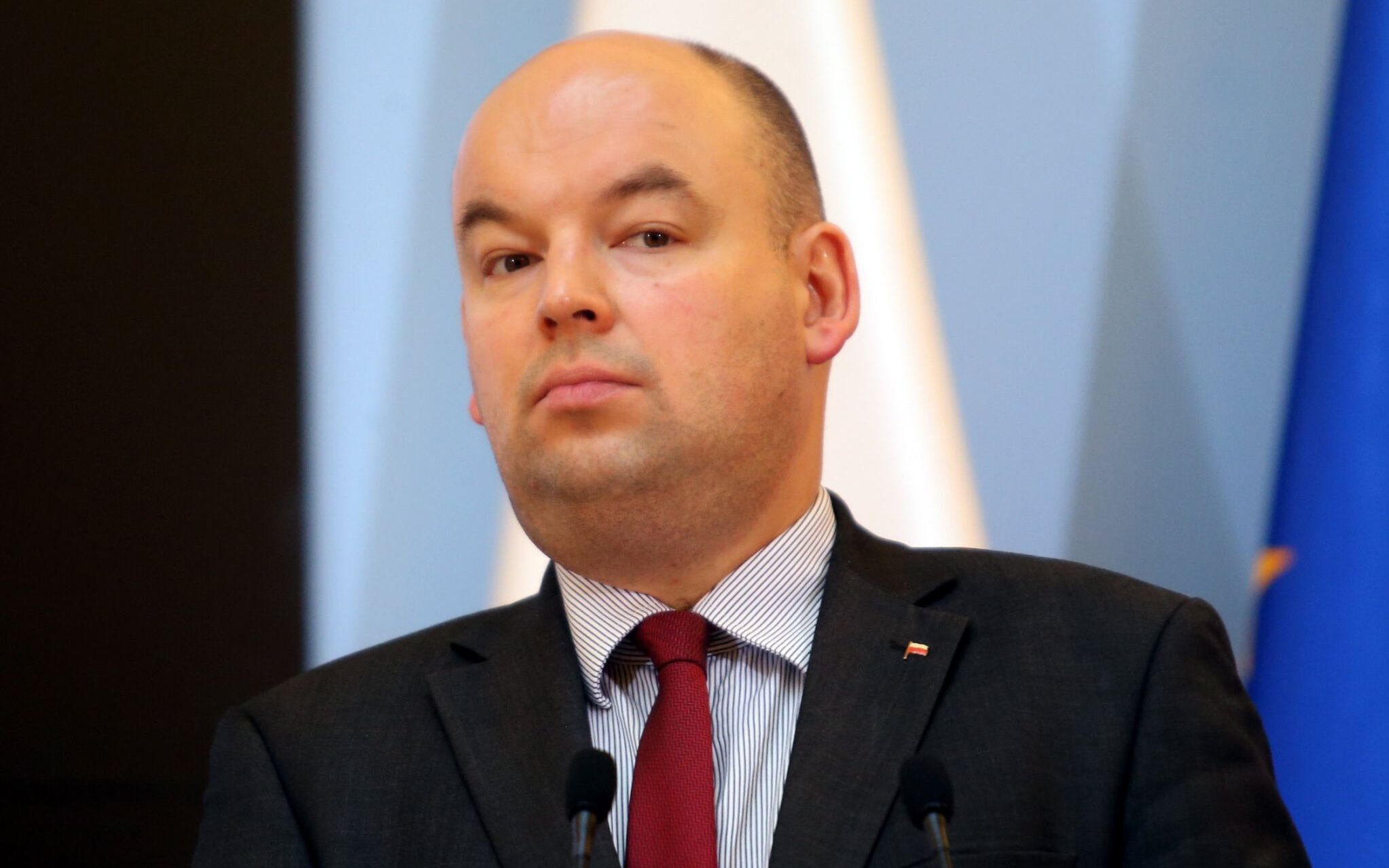 04.09.2020  Warszawa . Knacelaria Prezesa Rady Ministrow . Pelnomocnik rzadu do spraw Polonii i Polakow za granica Jan Dziedziczak podczas prezentacji programu pomocy dla szkol polskich za granica '' Bon Pierwszaka ''.  
Fot. Kuba Atys / Agencja Gazeta