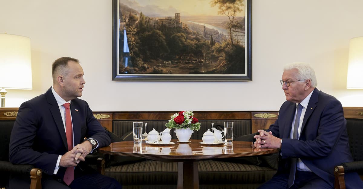 Prezydent Nawrocki w Berlinie pytał o reparacje