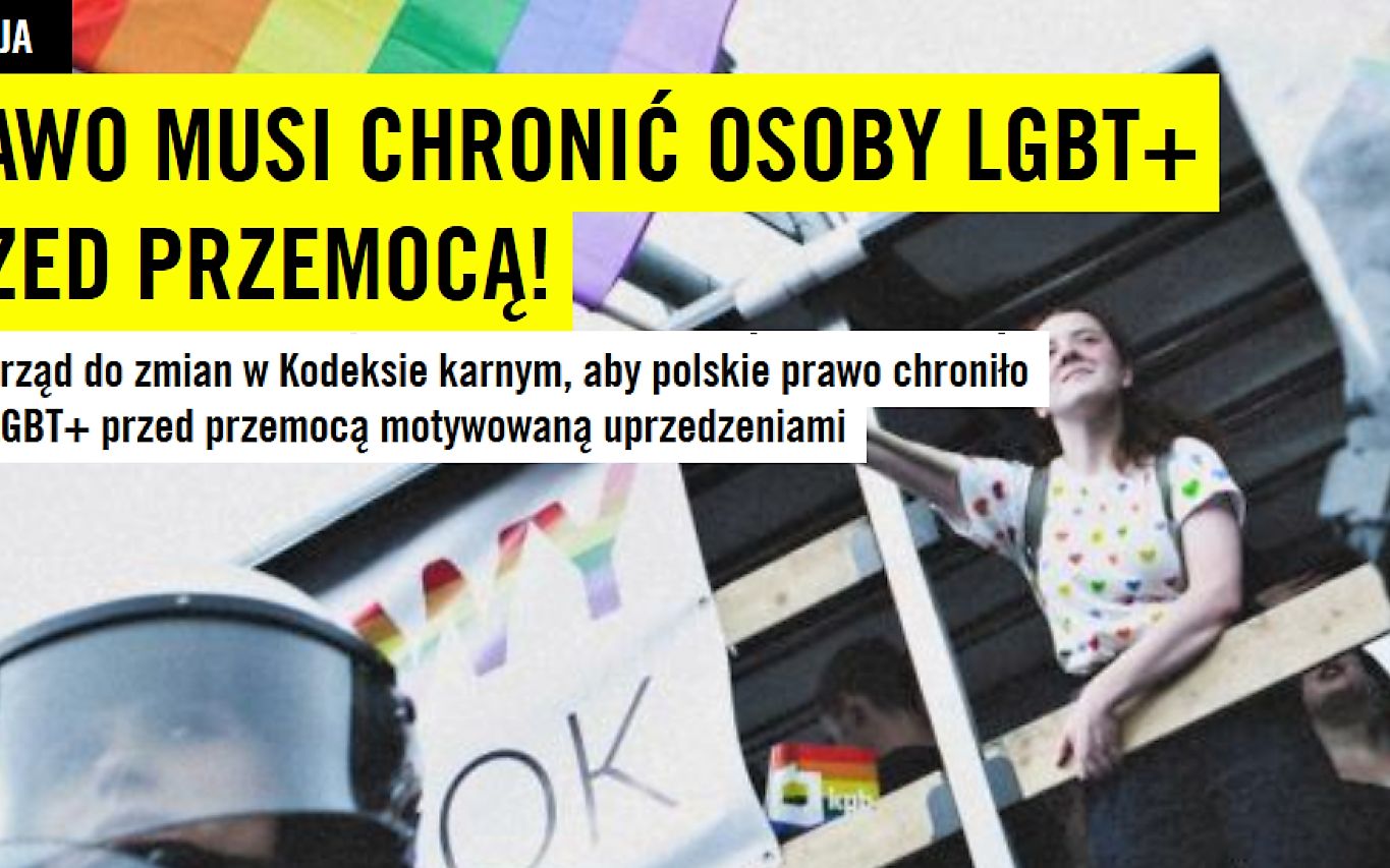 Grafika do artykułu Chrońmy osoby LGBT przed przemocą. Podpisz petycję OKO.press i Amnesty International