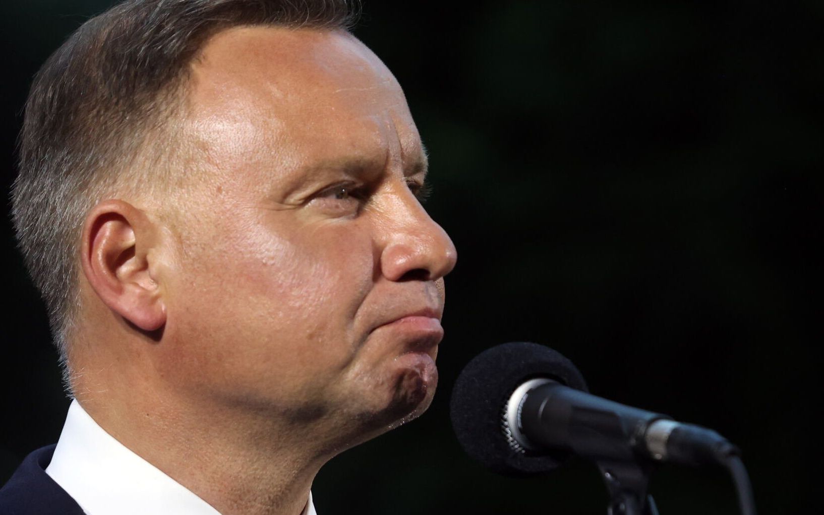 14.08.2021  Warszawa . Andrzej Duda podczas apelu poleglych na Powazkach wojskowych w 101 rocznice Bitwy Warszawskiej . Fot . Kuba Atys / Agencja Gazeta