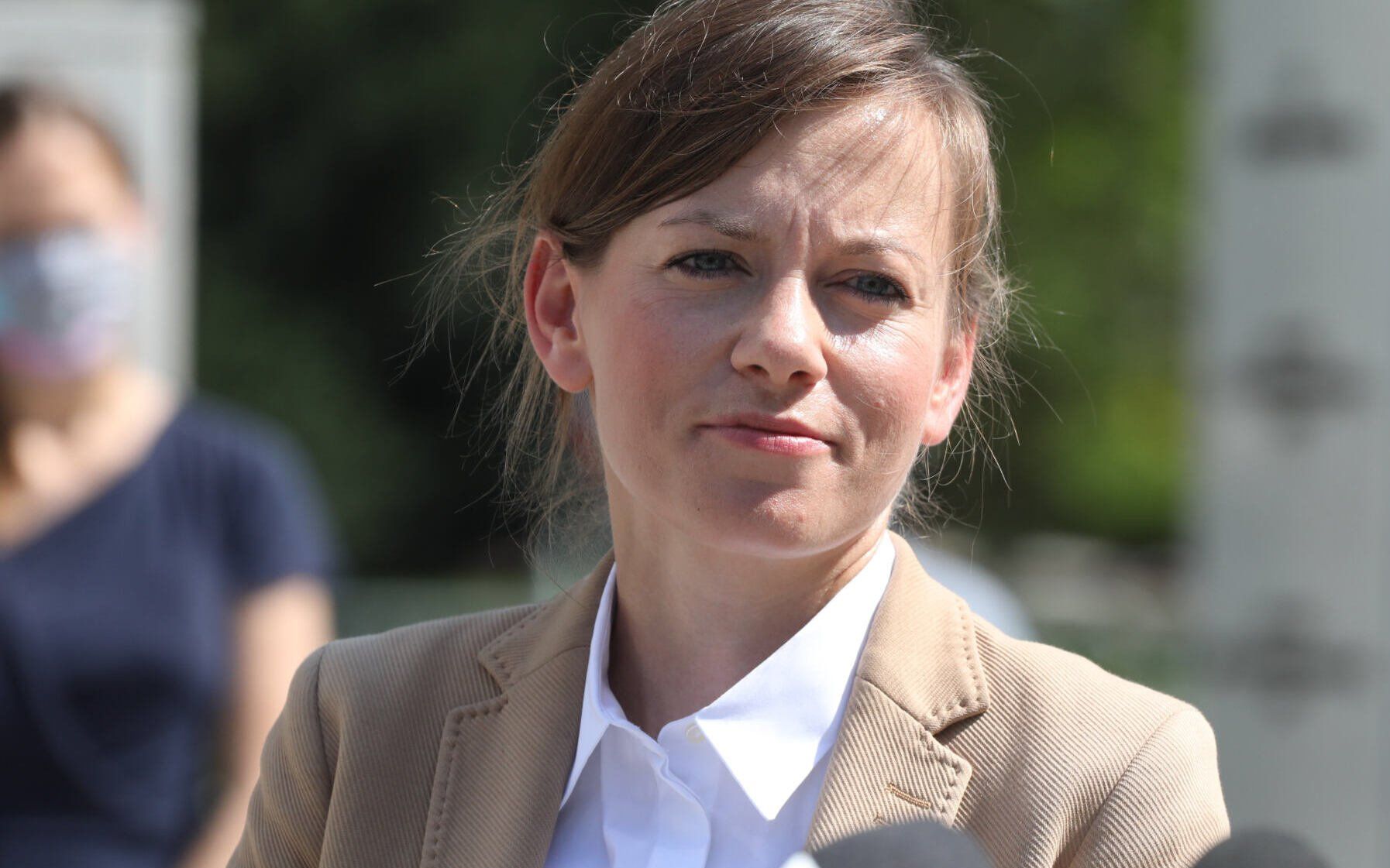 07.08.2020 Warszawa , ul Wiejska . Kandydatka na Rzecznika Praw Obywatelskich Zuzanna Rudzinska - Bluszcz podczas konferencji prasowej . Fot. Slawomir Kaminski / Agencja Gazeta