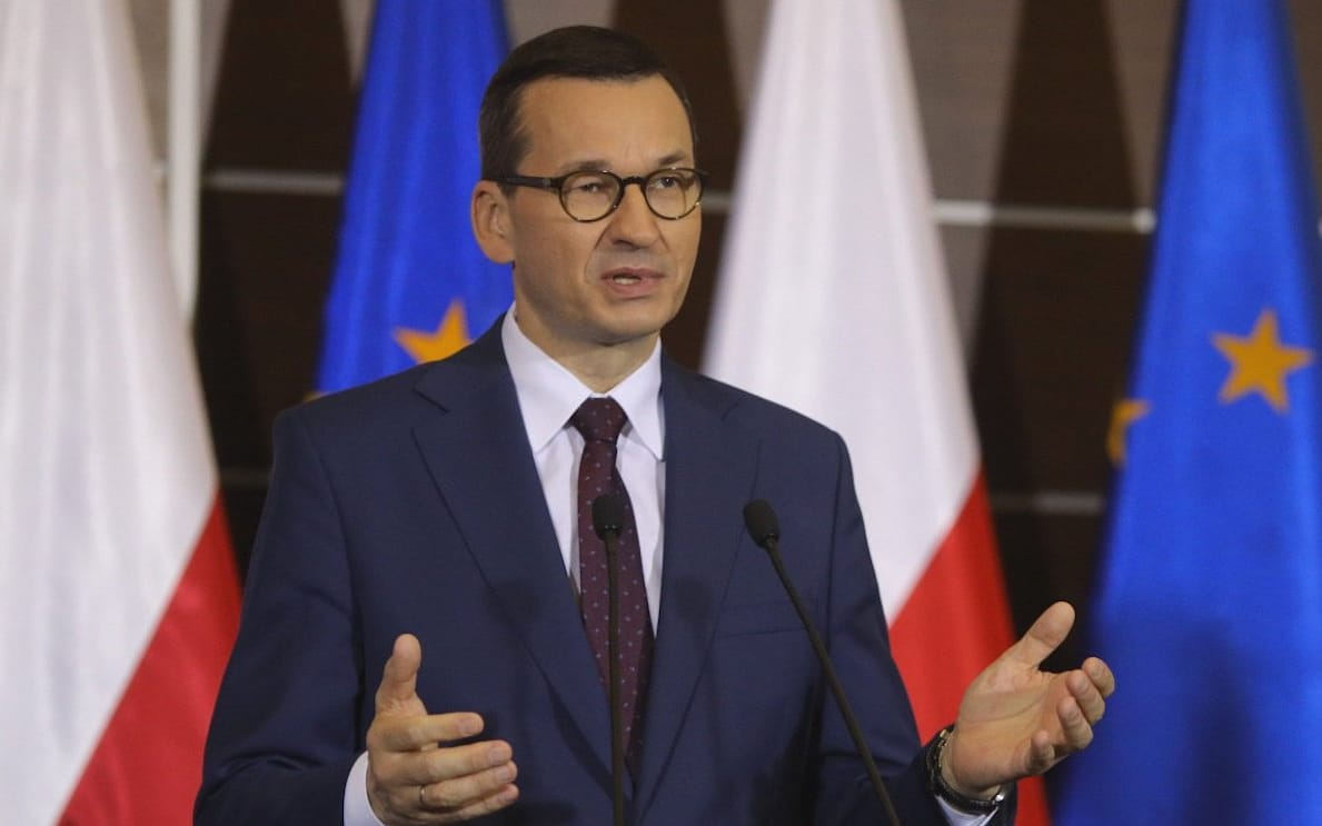 23.06.2020 Poznan , Uniwersytet Medyczny  . Konferencja w sprawie budowy Centralny Zintegrowany Szpital Kliniczny  . Premier Mateusz Morawiecki  .
Fot. Lukasz Cynalewski / Agencja Gazeta