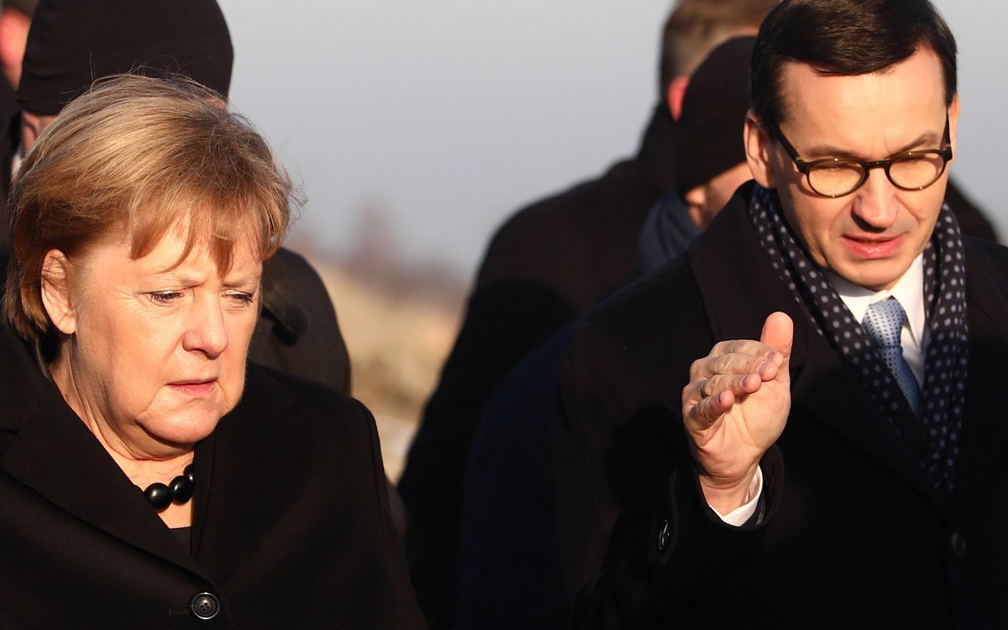 06.12.2019 Oswiecim . Kanclerz Niemiec Angela Merkel i Premier RP Mateusz Morawiecki w bylym obozie koncentracyjnym Auschwitz - Birkenau . Fot. Jakub Porzycki / Agencja Gazeta
