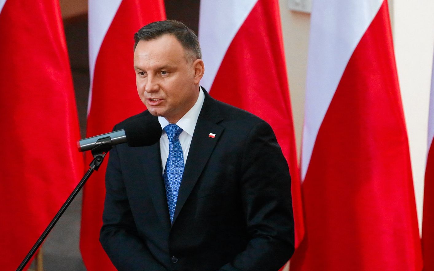 19.01.2020 Wierzchoslawice k. Tarnowa . Prezydent RP Andrzej Duda podczas Ogolnopolskich Obchodow 146 rocznicy urodzin Wincentego Witosa .  Fot. Adrianna Bochenek / Agencja Gazeta