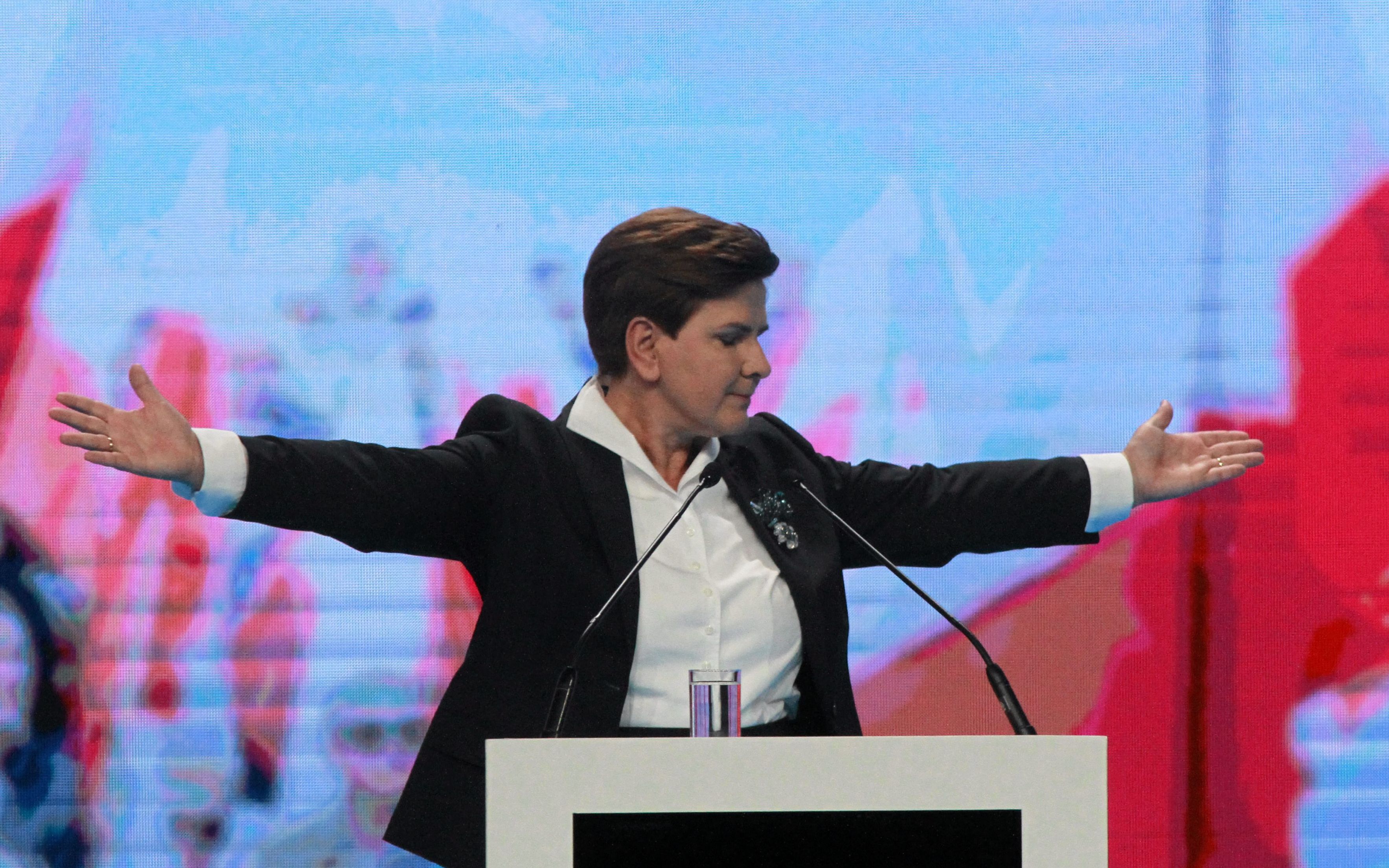 20.06.2015 Warszawa , ul Lazienkowska , Torwar . Beata Szydlo , kandydataka na premiera podczas  pierwszej po wygranych wyborach prezydenckich Konwencji Prawa i Sprawiedliwosci .
Fot . Slawomir Kaminski / Agencja Gazeta