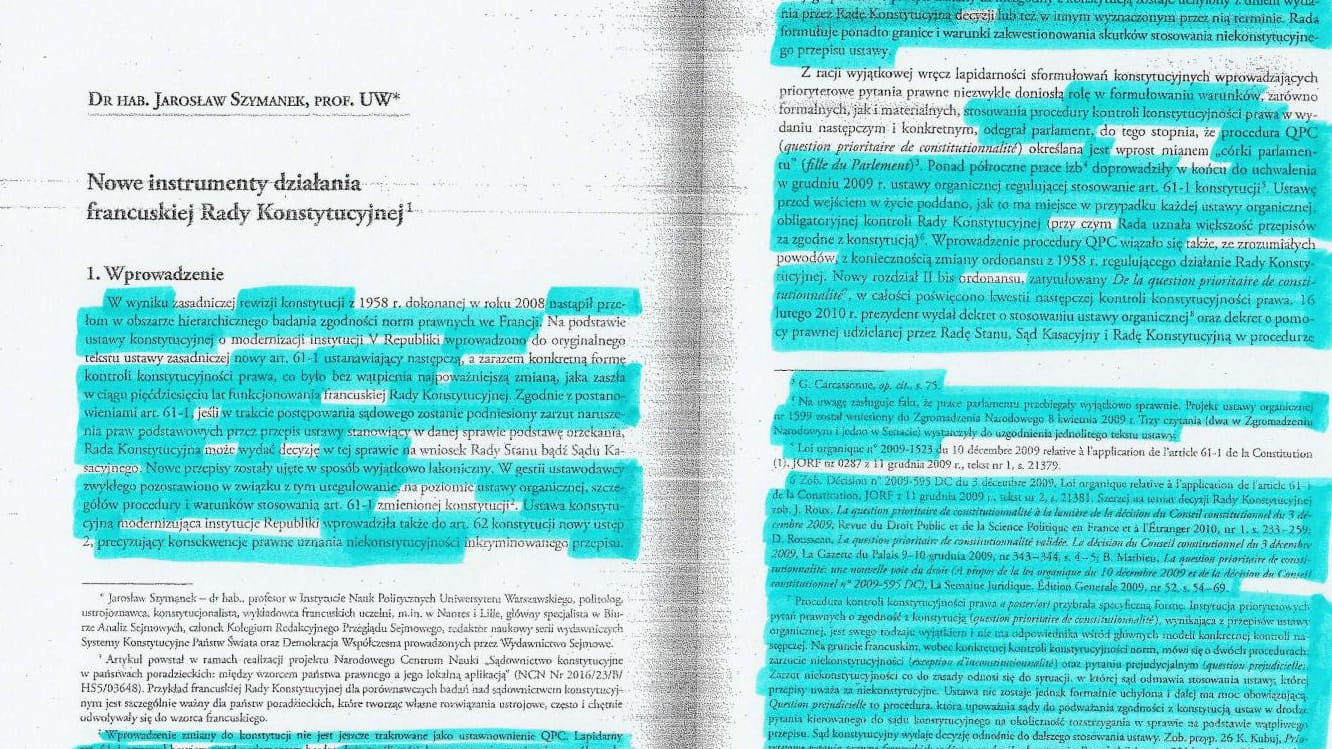 Artykuł dr. hab. Jarosława Szymanka, plagiat pracy magisterskiej