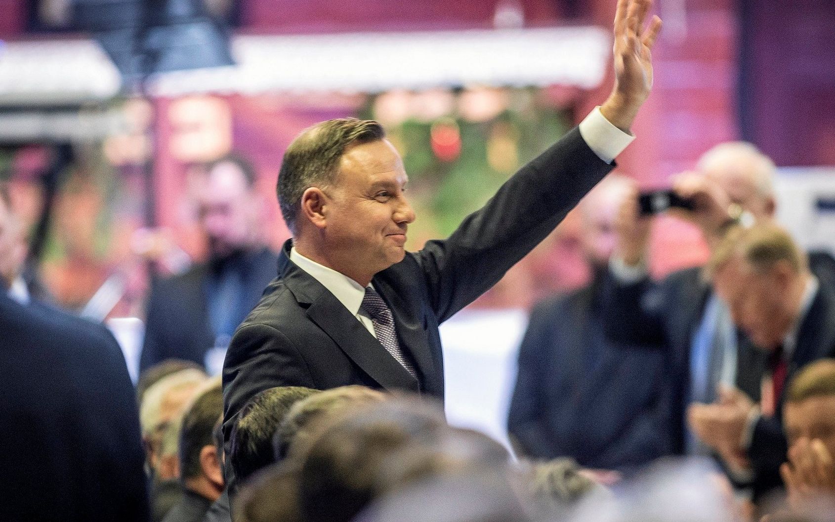 18.01.2020 Katowice , Spodek . Andrzej Duda podczas karczmy piwnej organizowanej przez NSZZ Solidarnosc .
 Fot. Grzegorz Celejewski / Agencja Gazeta