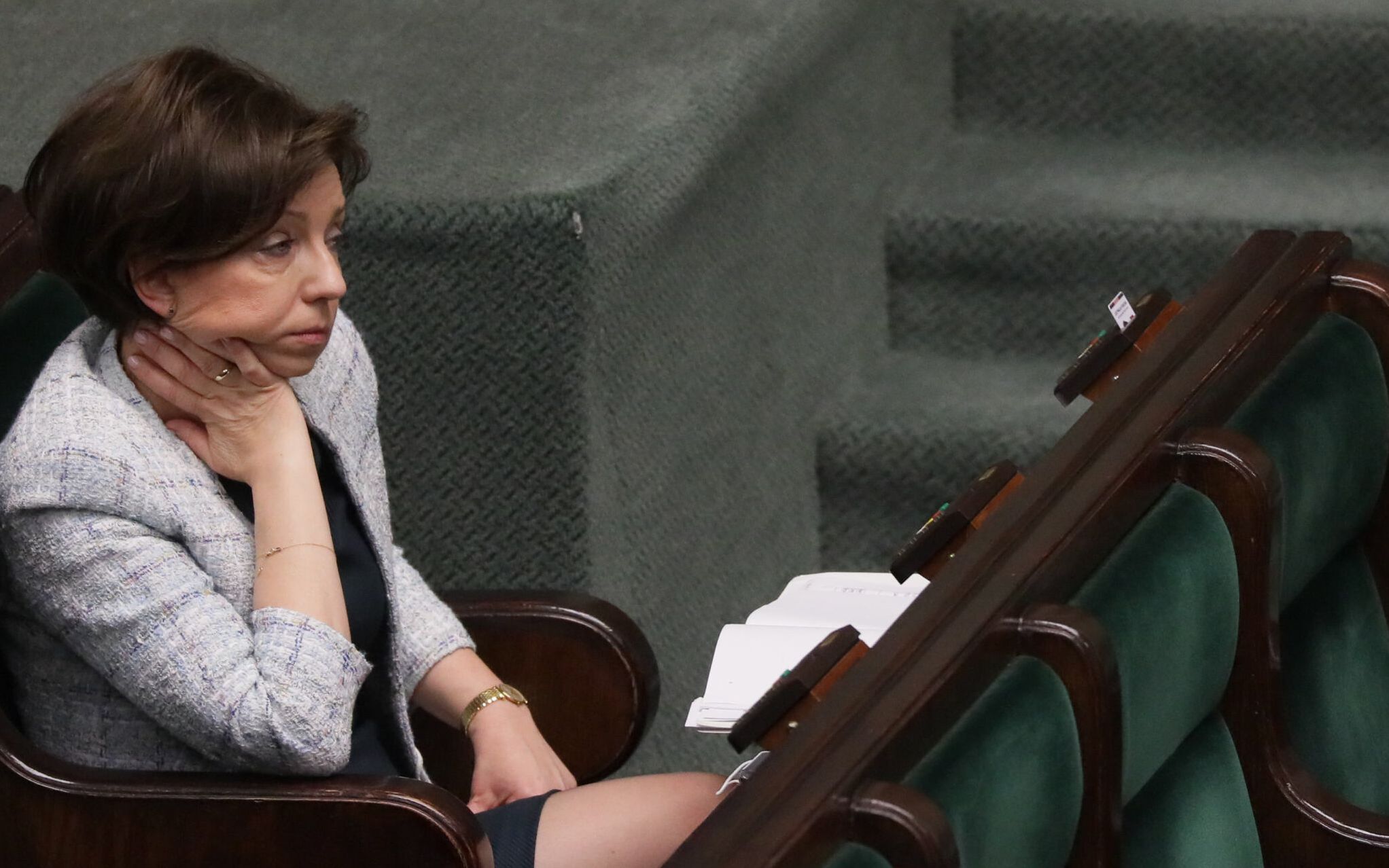 29.04.2020 Warszawa . Sejm . Minister rodziny , pracy i polityki spolecznej Marlena Malag podczas posiedzenia w czasie epidemii koronawirusa . Wiekszosc poslow pracuje zdalnie 
Fot. Slawomir Kaminski / Agencja Gazeta