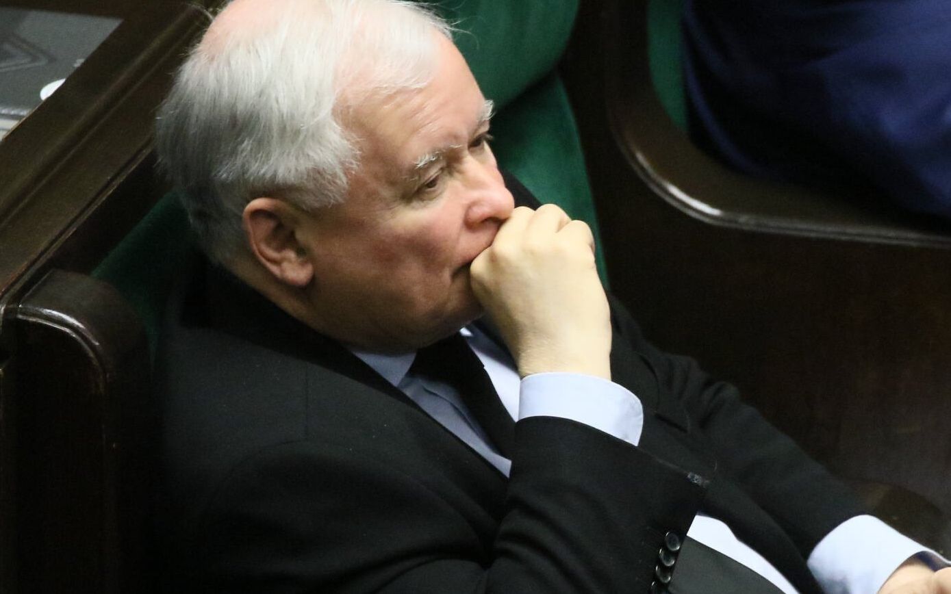 02.06.2020 Warszawa , ulica Wiejska . Trzeci dzien 12 . posiedzenia Sejmu IX kadencji . Jaroslaw Kaczynski podczas glosowan nad poprawkami Senatu do ustawy o wyborach prezydenckich w 2020 roku .
Fot. Slawomir Kaminski / Agencja Gazeta