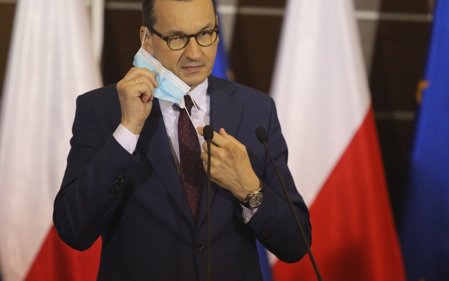 23.06.2020 Poznan , Uniwersytet Medyczny  . Konferencja w sprawie budowy Centralny Zintegrowany Szpital Kliniczny  . Premier Mateusz Morawiecki  .
Fot. Lukasz Cynalewski / Agencja Gazeta