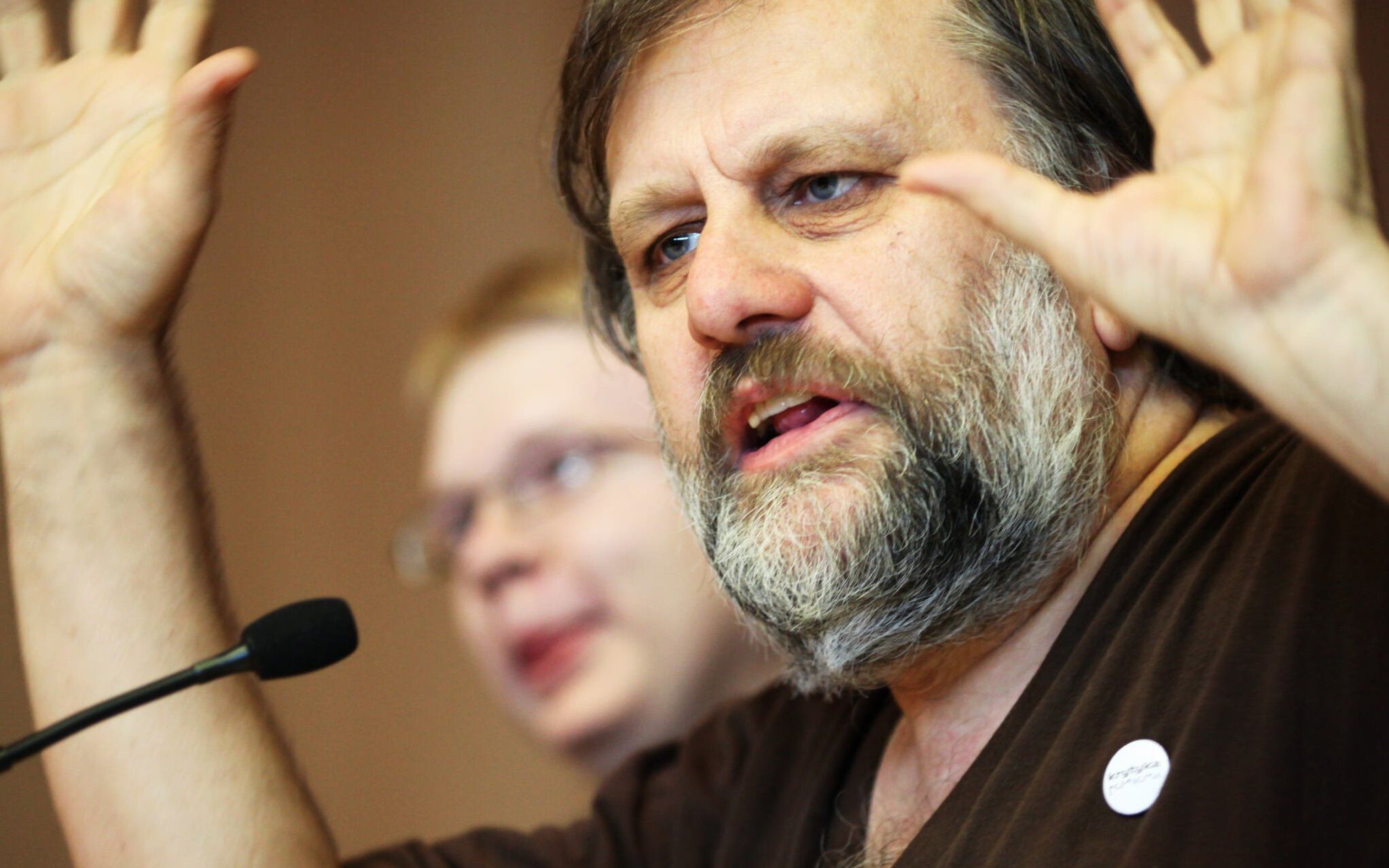 13.05.2009 KRAKOW , UL. KRUPNICZA , AUDITORIUM MAXIMUM , SLAVOJ ZIZEK - ZLOWENSKI FILOZOF , MARKSISTA ,  FOT. TOMASZ WIECH / AGENCJA GAZETA