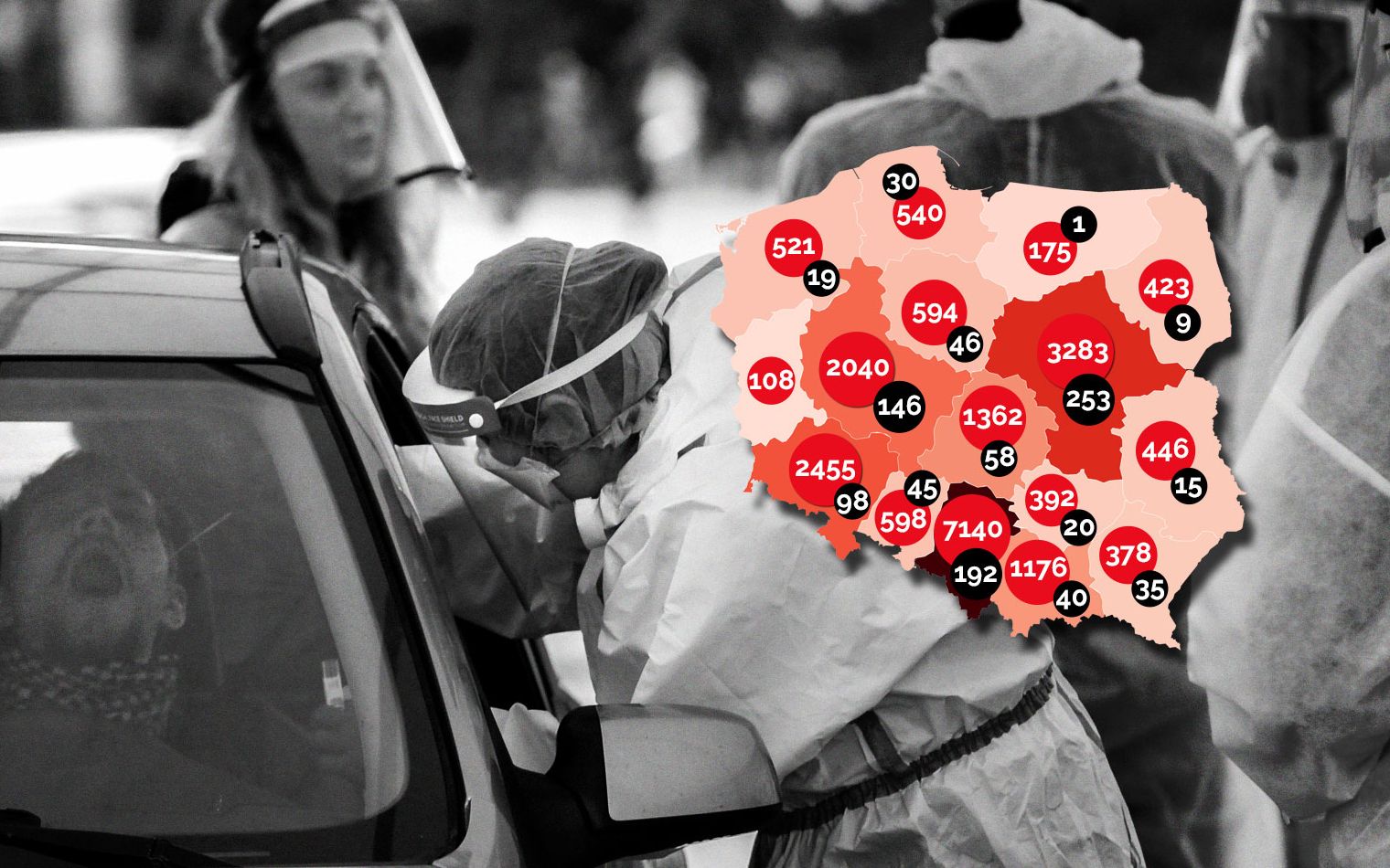 Grafika do artykułu OKO.press ujawnia: W Polsce rośnie wskaźnik reprodukcji wirusa [RAPORT]