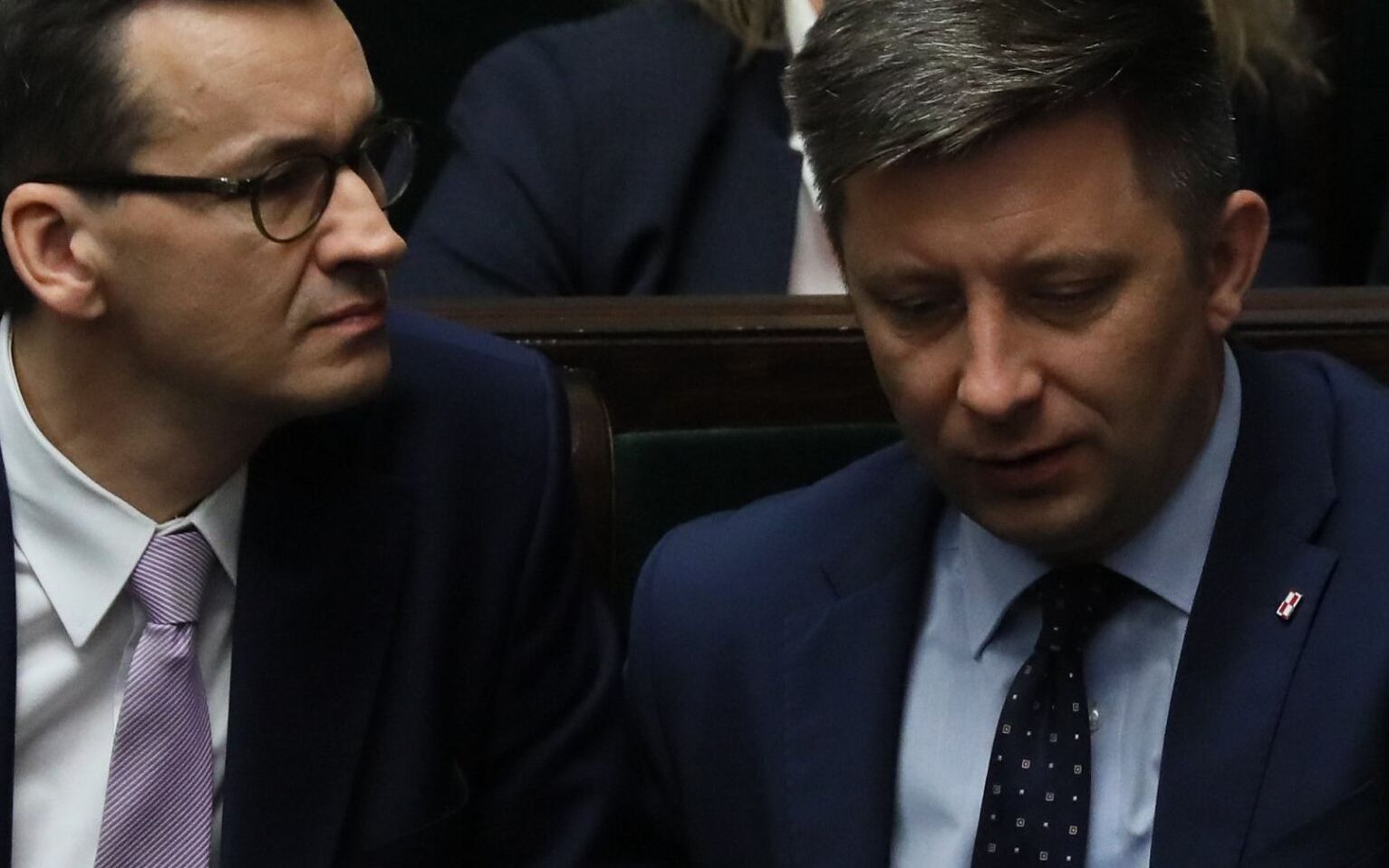 03.07.2019 Warszawa , Sejm . Nz premier Mateusz Morawiecki , szef Kancelarii Premiera Michal Dworczyk podczas posiedzenia sejmu . Premier Mateusz Morawiecki przedsatwia projekt ustawy " Bez PIT dla mlodych do 26 roku zycia ".
Fot. Slawomir Kaminski / Agencja Gazeta