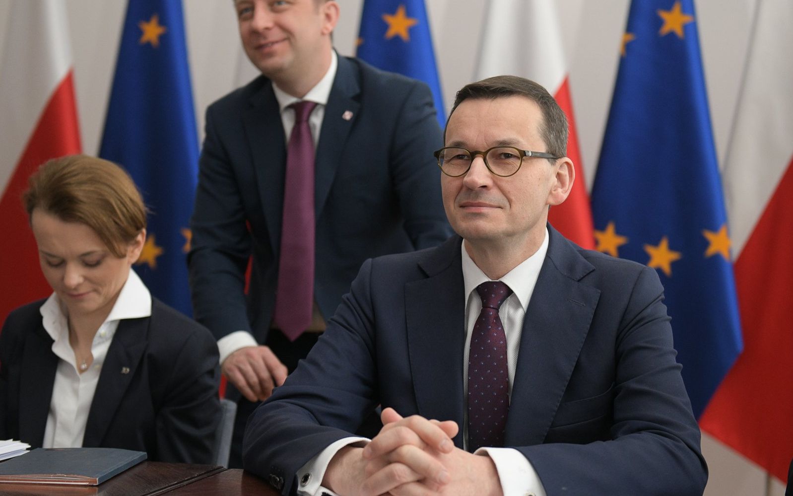 2020.03.19 Warszawa | Wideokonferencja z przedstawicielami kol i klubow parlamentarnych. Fot. Daniel Gnap/KPRM