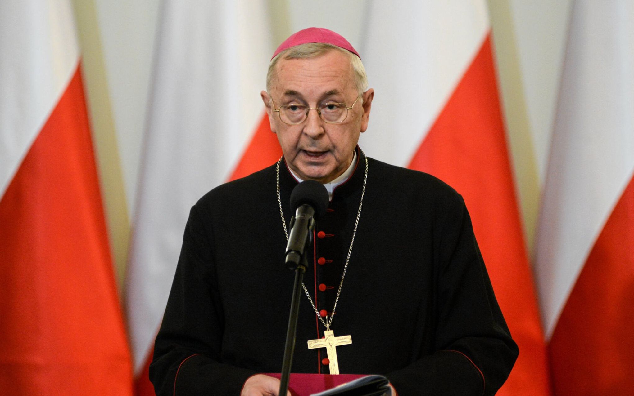 18.01.2019 Warszawa , Palac Prezydencki . Przewodniczacy Konferencji Episkopatu Polski arcybiskup Stanislaw Gadecki podczas spotkania noworocznego Pary Prezydenckiej z przedstawicielami kosciolow i zwiazkow wyznaniowych oraz mniejszosci narodowych i etnicznych obecnych w Polsce .
Fot. Maciek Jazwiecki / Agencja Gazeta