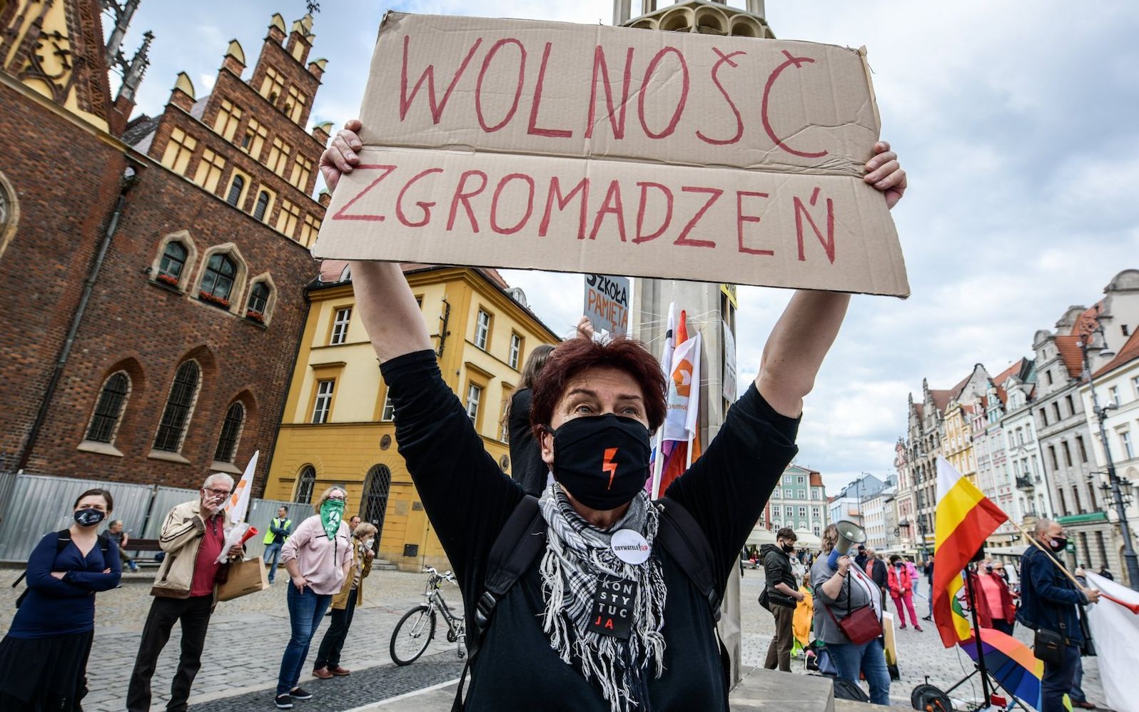 31.05.2020 Wroclaw . " Rzad pod Pregierz " Wiec obywatelski na Wroclawskim Rynku . Ewa Trojanowska .
Fot. Tomasz Pietrzyk / Agencja Gazeta