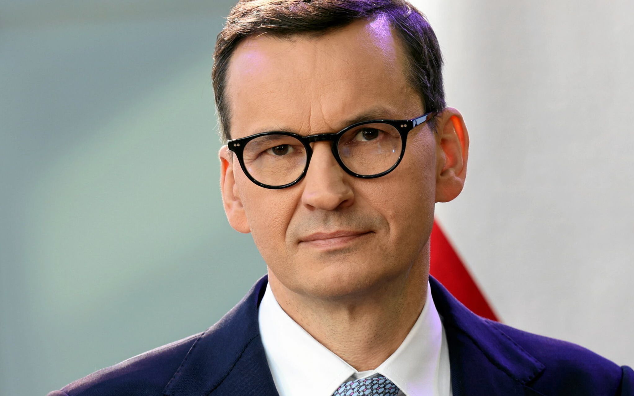02.06.2022 Konstancin - Jeziorna , siedziba Polskich Sieci Elektroenergetycznych S.A. Premier Mateusz Morawiecki podczas wystapienia z Przewodniczaca Komisji Europejskiej Ursula von der Leyen .
Fot . Kuba Atys / Agencja Wyborcza.pl
