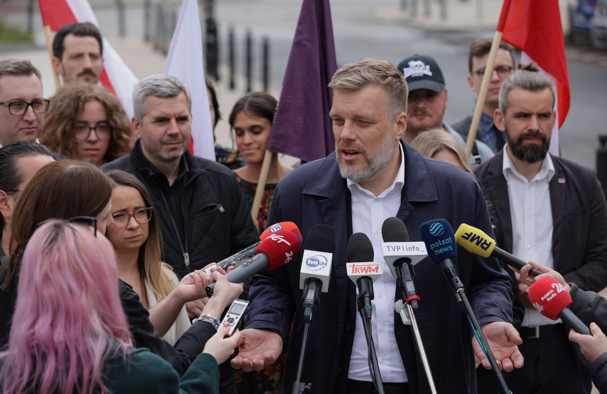 Konferencja prasowa kierownictwa partii Razem w zwiazku z II tura wyborÛw prezydenckich