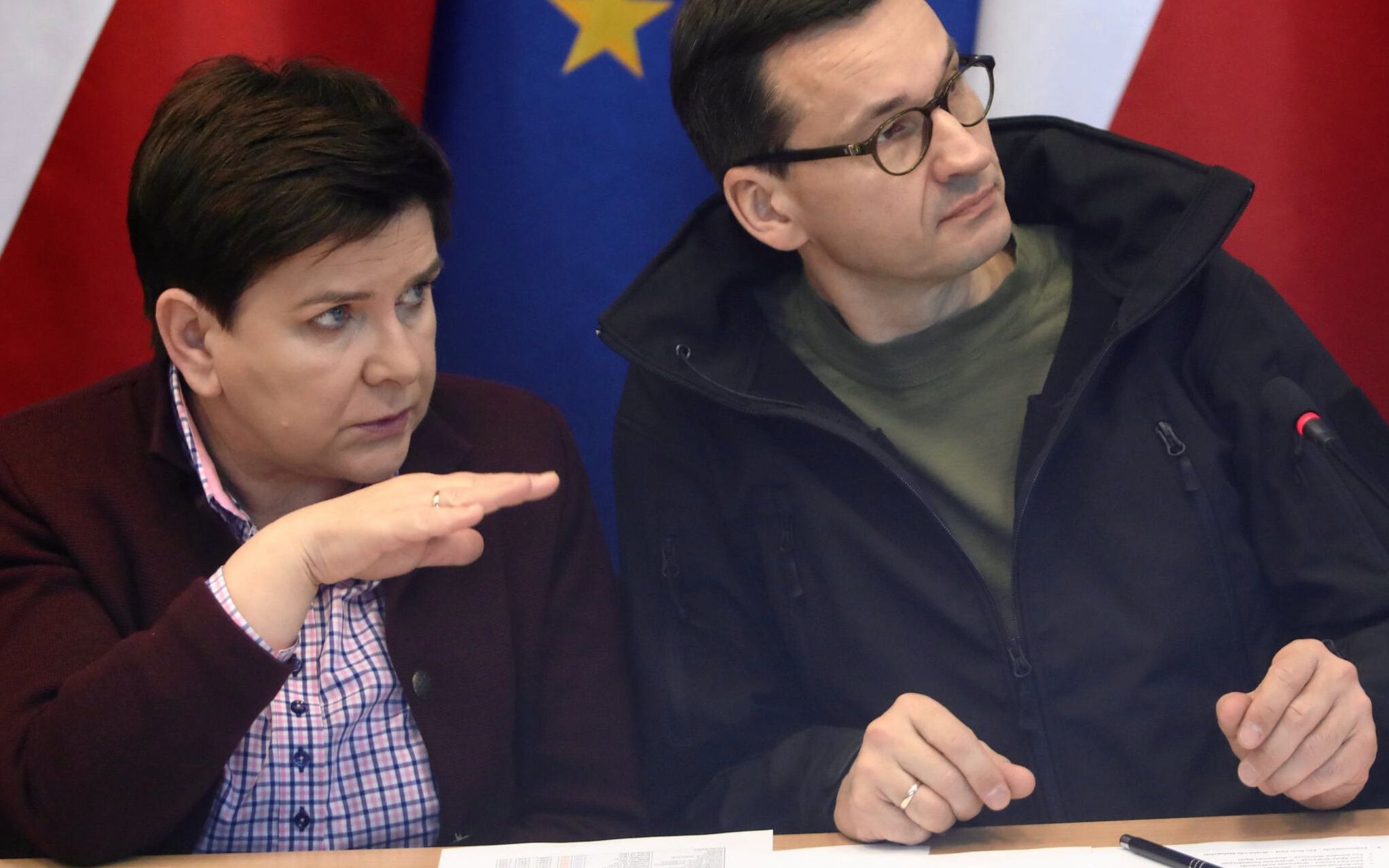 24.05.2019 Krakow , Urzad Wojewodzki . Wicepremier Beata Szydlo , Premier Mateusz Morawiecki . Posiedzenie sztabu kryzysowego.  Fot. Jakub Porzycki / Agencja Gazeta