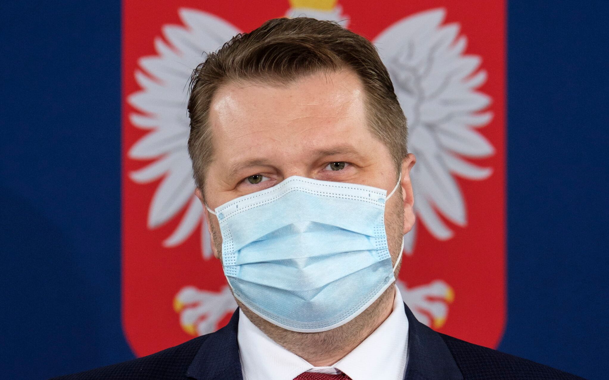 14.05.2021 Rzeszow . Podkarpacki Urzad Wojewodzki . Minister edukacji i nauki Przemyslaw Czarnek podczas wreczenia czekow dla Politechniki Rzeszowskiej i Uniwersytetu Rzeszowskiego na realizacje projektow w ramach finansowania inwestycji zwiazanych z dzialalnoscia naukowa .
Fot. Patryk Ogorzalek / Agencja Gazeta