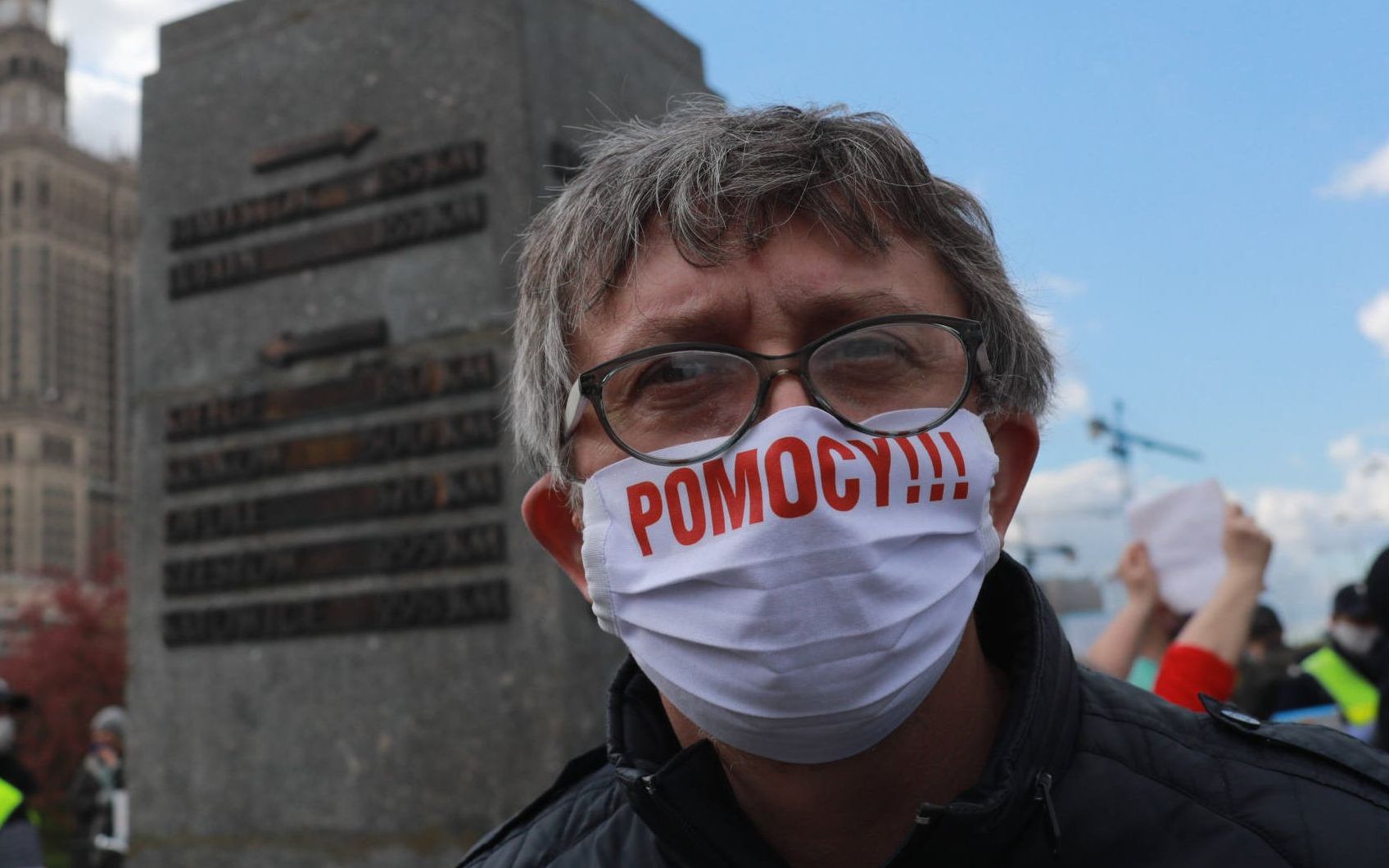 07.05.2020 Warszawa . Rondo Dmowskiego - Protest przedsiebiorcow zorganizowany przez kandydata na prezydenta RP Pawla Tanajno .
Fot. Jacek Marczewski / Agencja Gazeta