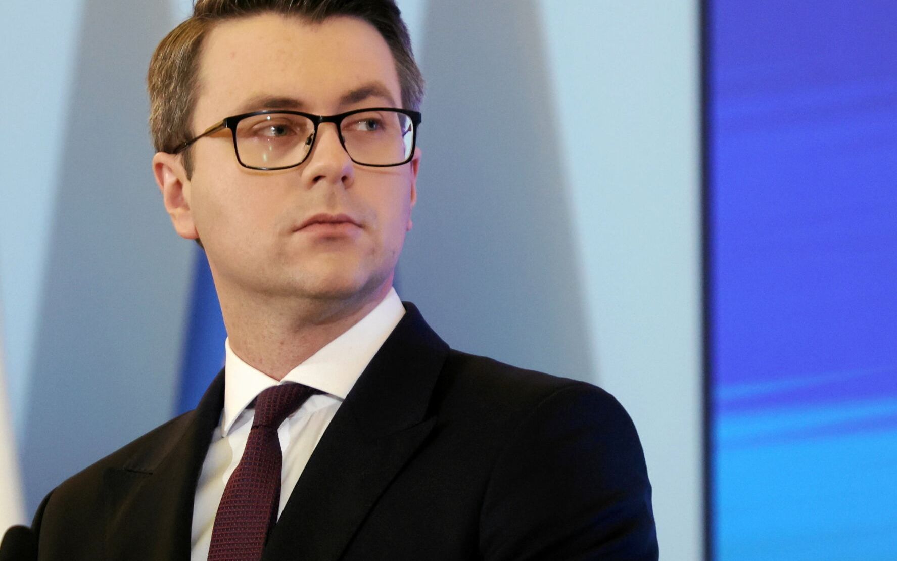 08.01.2021 Warszawa . Rzecznik rzadu Piotr Muller  podczas konferencji prasowej na temat korekt programu Polski lad . Fot . Kuba Atys / Agencja Wyborcza