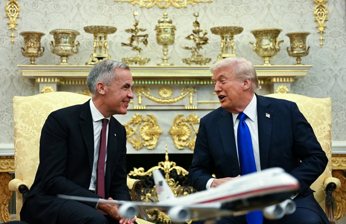 US President Donald Trump meets Canadian Prime Minister Mark Carney