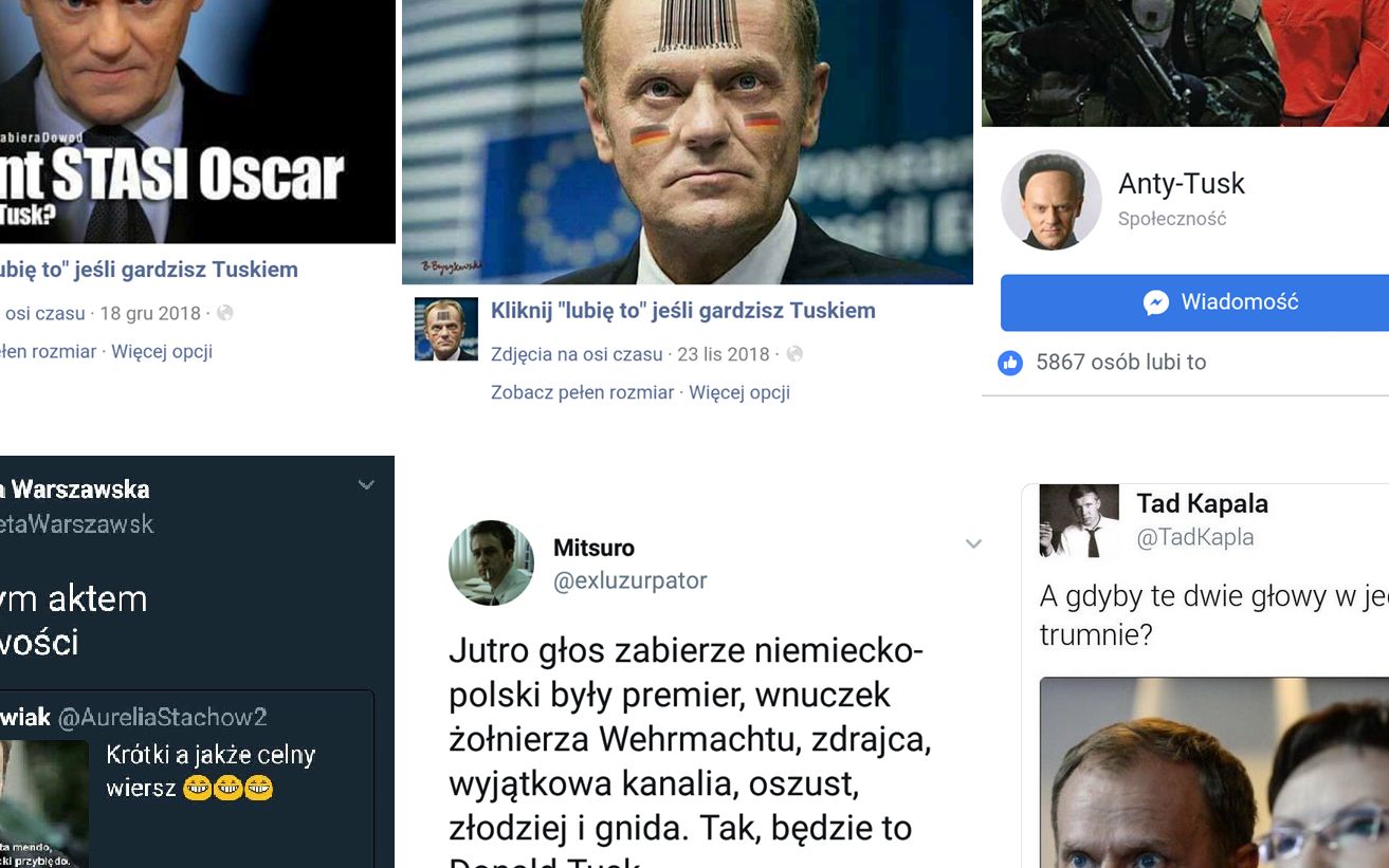 Grafika do artykułu Prawica robi z Tuska diabła z krwią na rękach. To systematyczna kampania odczłowieczania