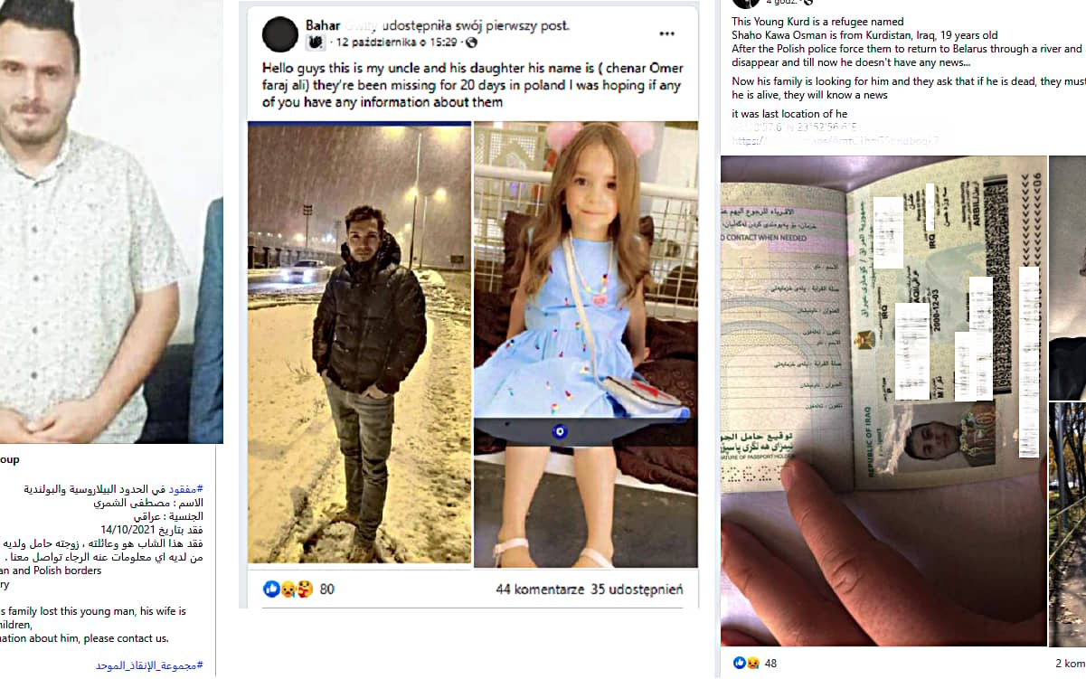 Grafika do artykułu Białoruska droga śmierci. "Mój wujek i jego córeczka zaginęli 20 dni temu w Polsce. Może ktoś wie..."