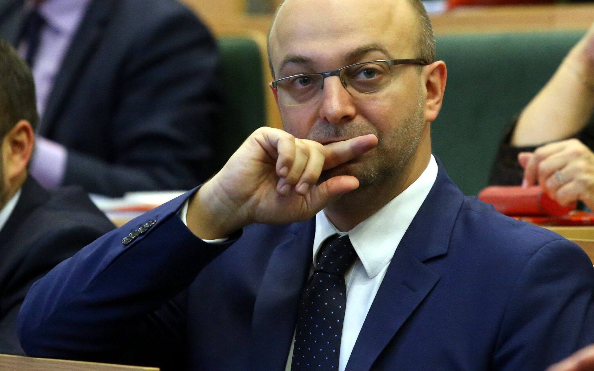 24.11.2015 Warszawa , siedziba KRS . Lukasz Piebiak podczas konferencji " Niezaleznosc sadownictwa gwarancja praw i wolnosci jednostki " .
Fot. Kuba Atys / Agencja Gazeta