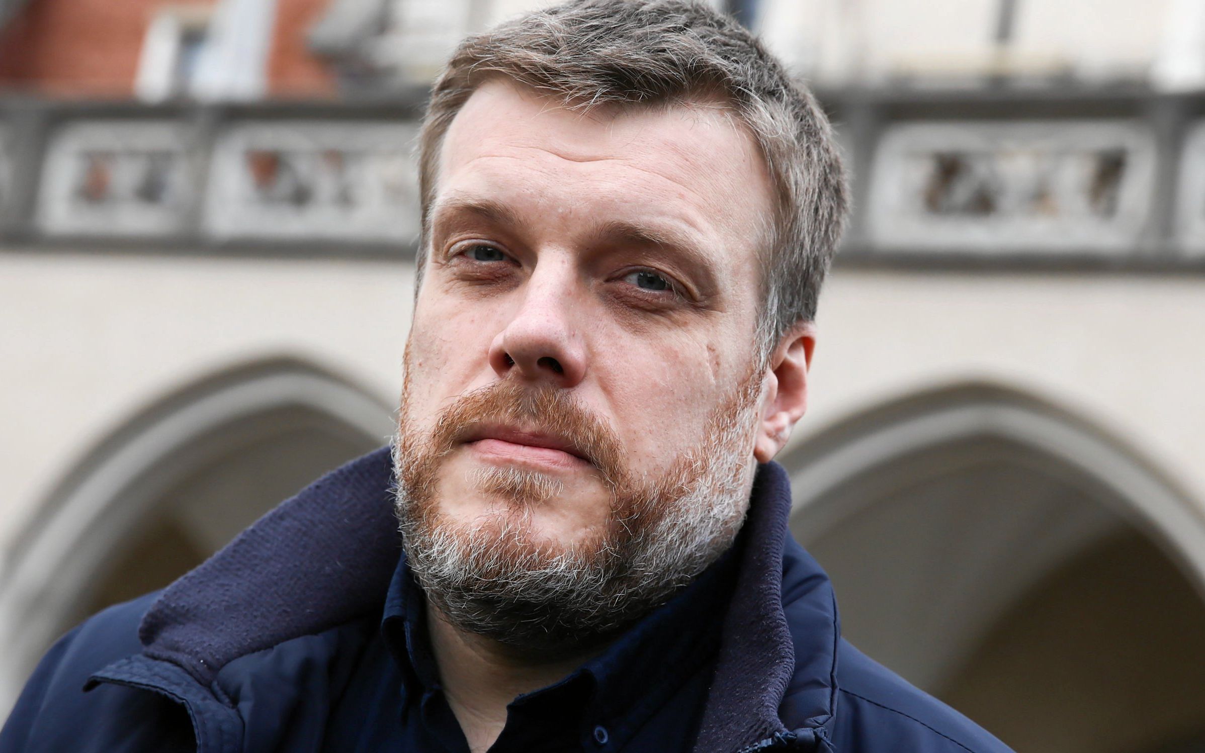 25.03.2019 Krakow , Rynek Glowny . Adrian Zandberg z Partii Razem podczas konferencji prasowej . Fot. Jakub Porzycki / Agencja Gazeta