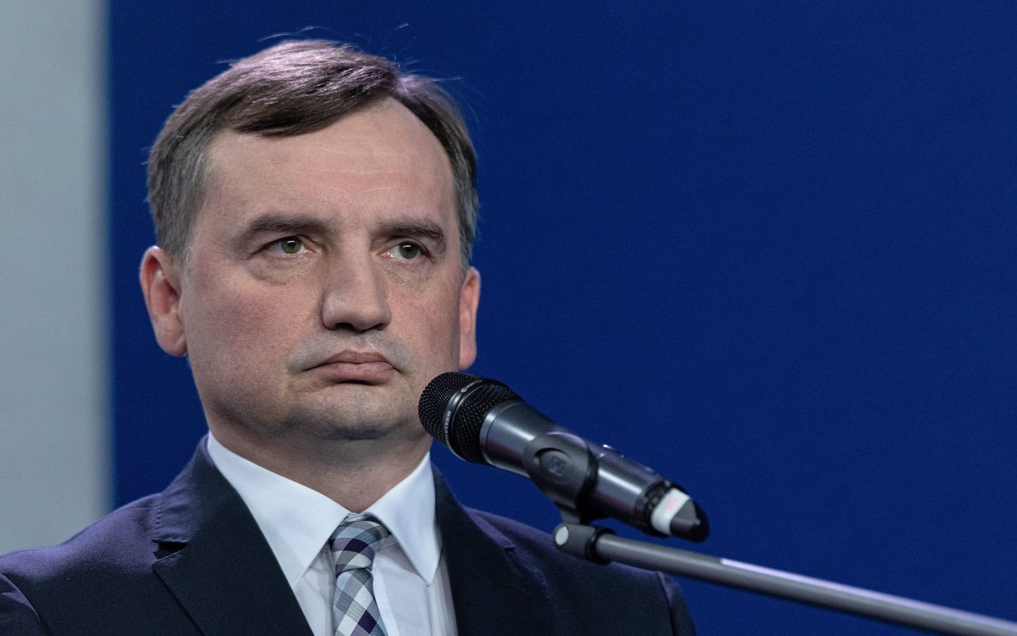 26.09.2020 Warszawa , ul. Nowogrodzka 84/86 . Prezes Solidarnej Polski Zbigniew Ziobro podczas oswiadczenia ws. umowy koalicyjnej liderow Zjednoczonej Prawicy .
Fot. Dawid Zuchowicz / Agencja Gazeta