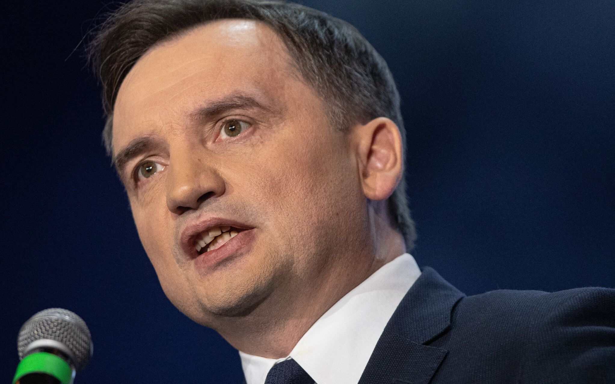 08.02.2020 Warszawa , Palladium . Minister sprawiedliwosci i prokurator generalny w rzadzie PiS Zbigniew Ziobro podczas konwencji swojej partii " Solidarna Polskai " ( pod haslem : " Sprawiedliwa Polska " ). 
Fot. Dawid Zuchowicz / Agencja Gazeta