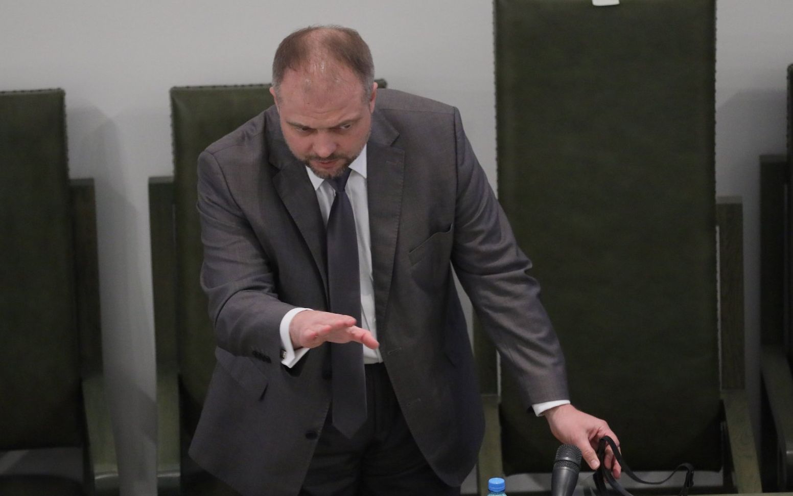 22.05.2020  Warszawa , plac Krasinskich . Sad Najwyzszy . Pelniacy obowiazki pierwszego prezesa Sadu Najwyzszego sedzia Aleksander Stepkowski podczas Zgromadzenia Ogolnego Sedziow Sadu Najwyzszego zwolanego w celu wyboru pierwszego prezesa Sadu Najwyzszego .
Fot. Slawomir Kaminski / Agencja Gazeta