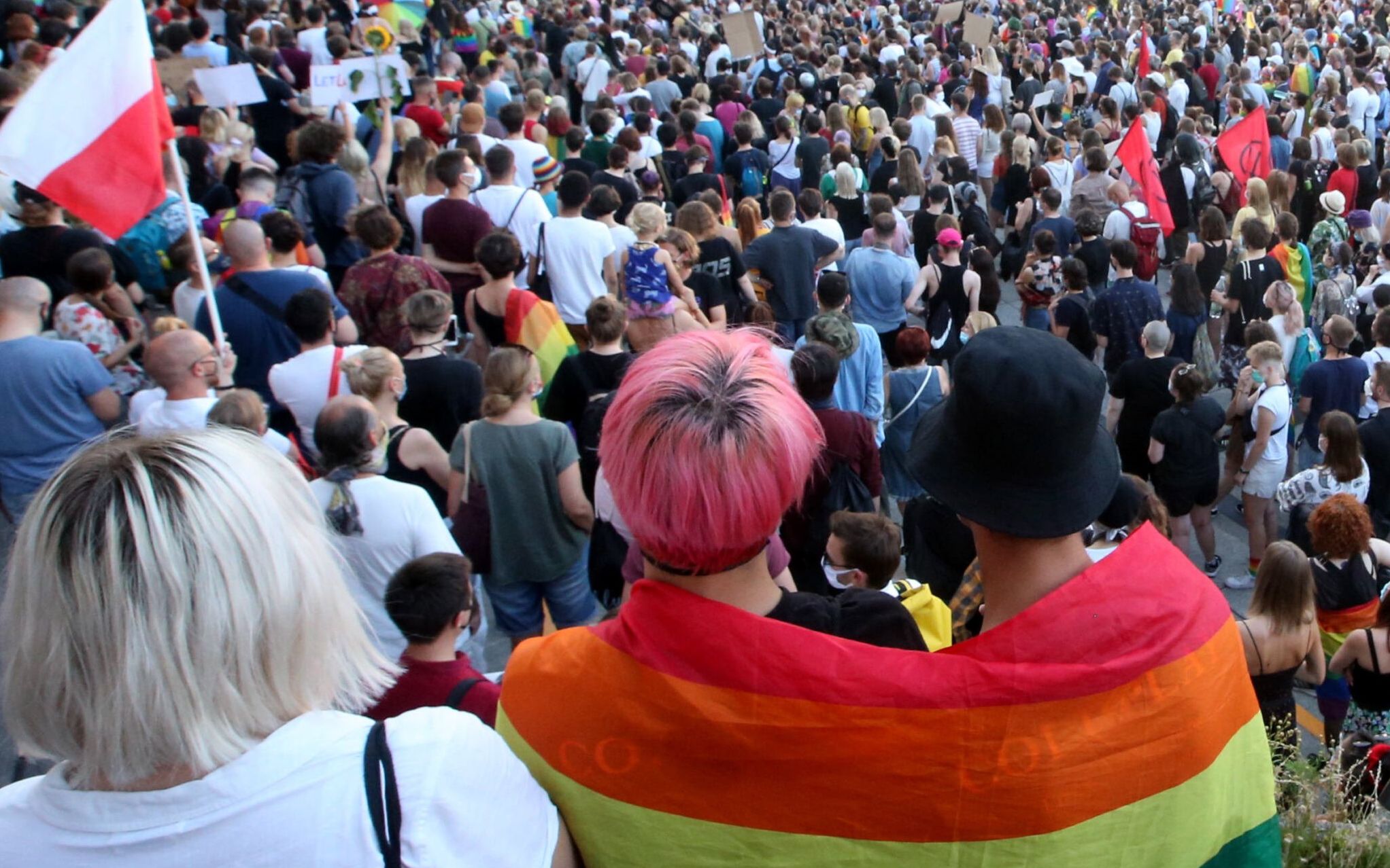 08.08.2020  Warszawa . Wiec poparcia dla aresztowanej Margot prze palacem kultury . Fot . Kuba Atys / Agencja Gazet
