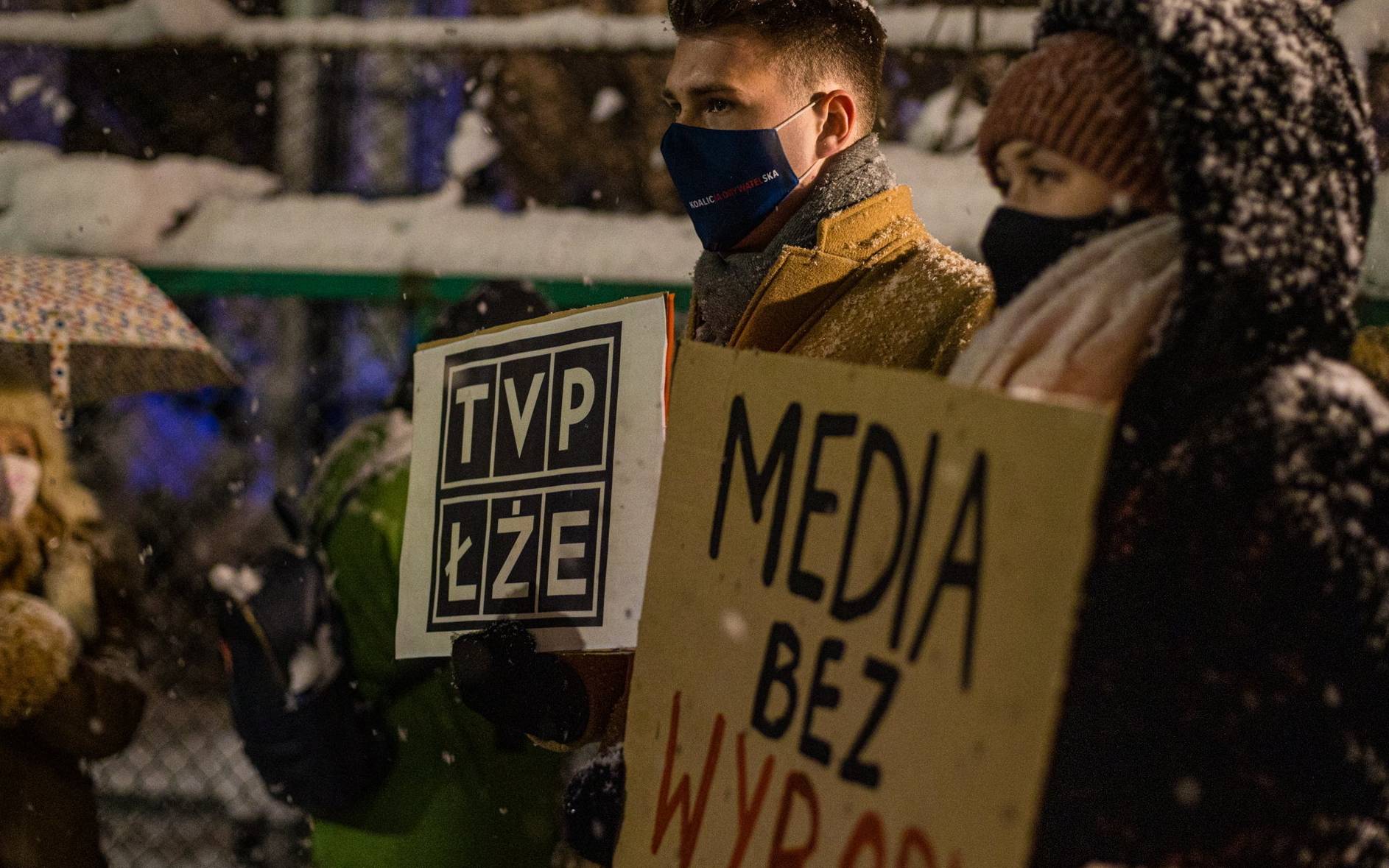 10.02.2021 Gdansk . Protest pod siedziba TVP .
Fot. Michal Ryniak / Agencja Gazeta