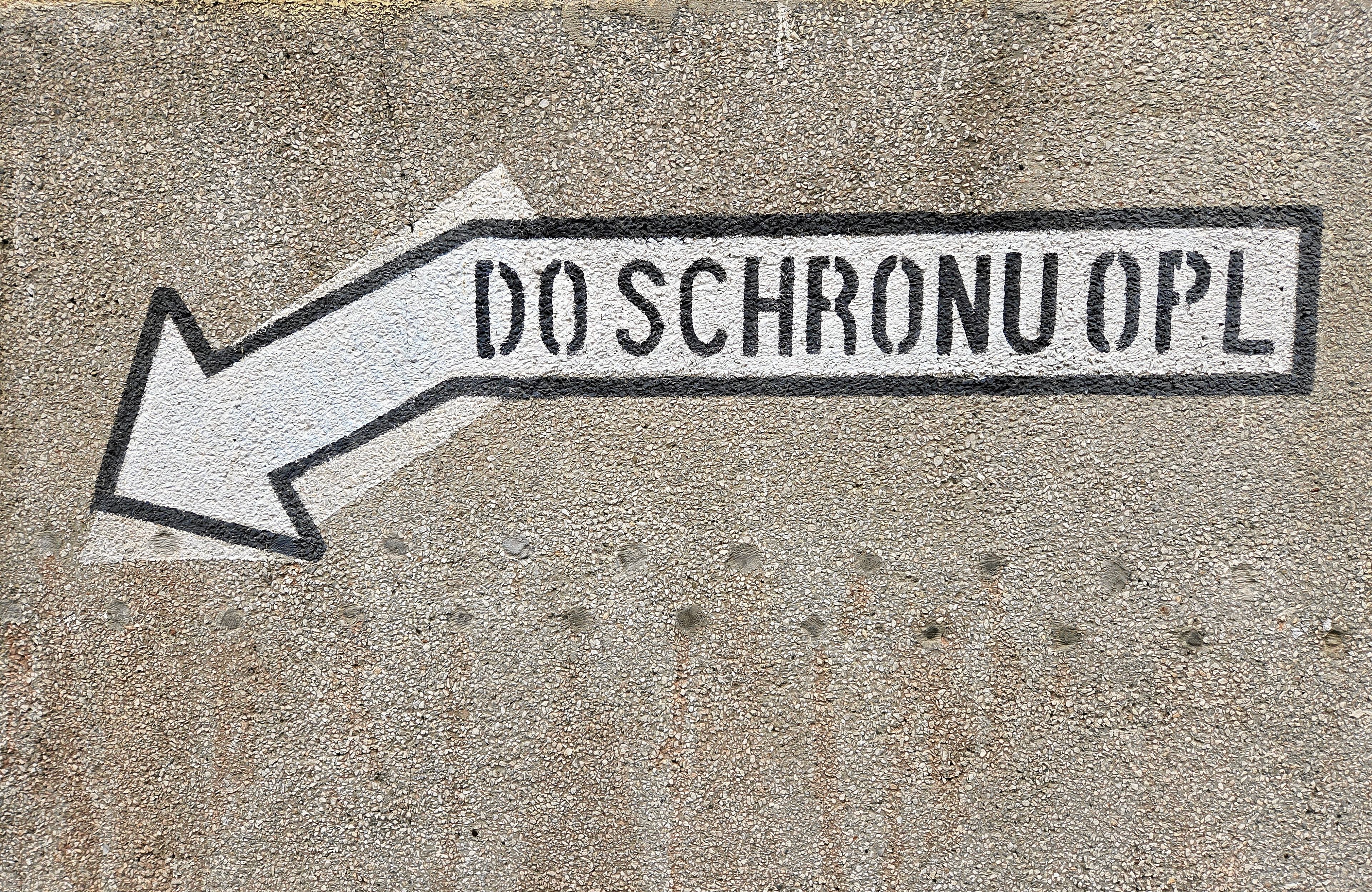 Warszawa, Cytadela. Napis do schronu OPL . 25.03.2025 r.