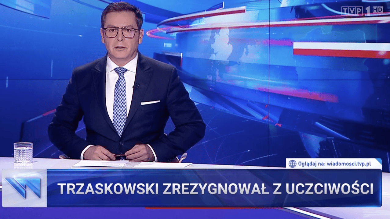 "Wiadomości" TVP o haśle Rafała Trzaskowskiego, 8 czerwca 2020