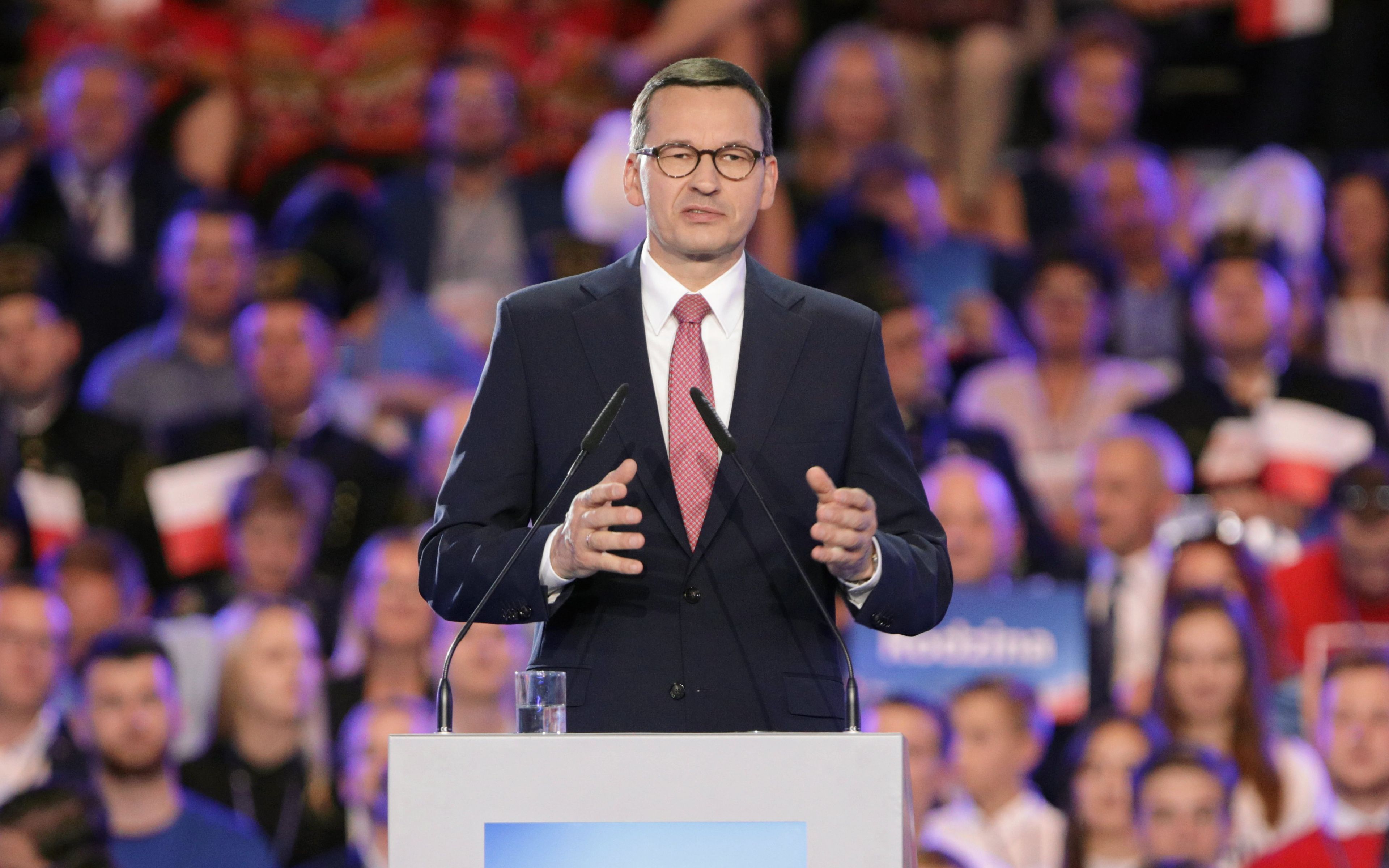 07.09.2019 Lublin , hala sportowa Globus . Premier rzadu PiS Mateusz Morawiecki podczas konwencji wyborczej Prawa i Sprawiedliwosci . 
Fot. Jakub Orzechowski / Agencja Gazeta