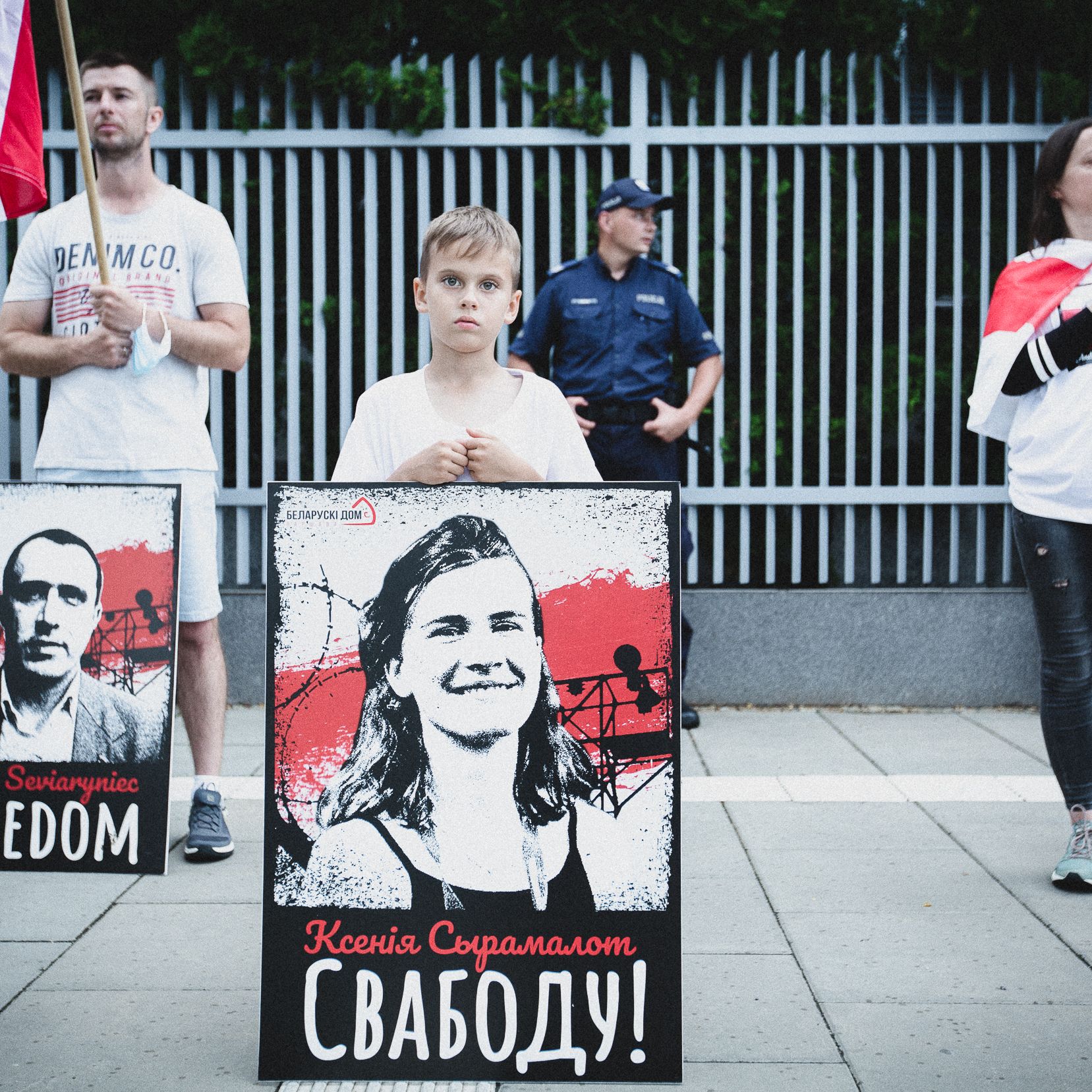 Warszawa, 27.07.2021. Akcja solidarnościowa z Bialorusią