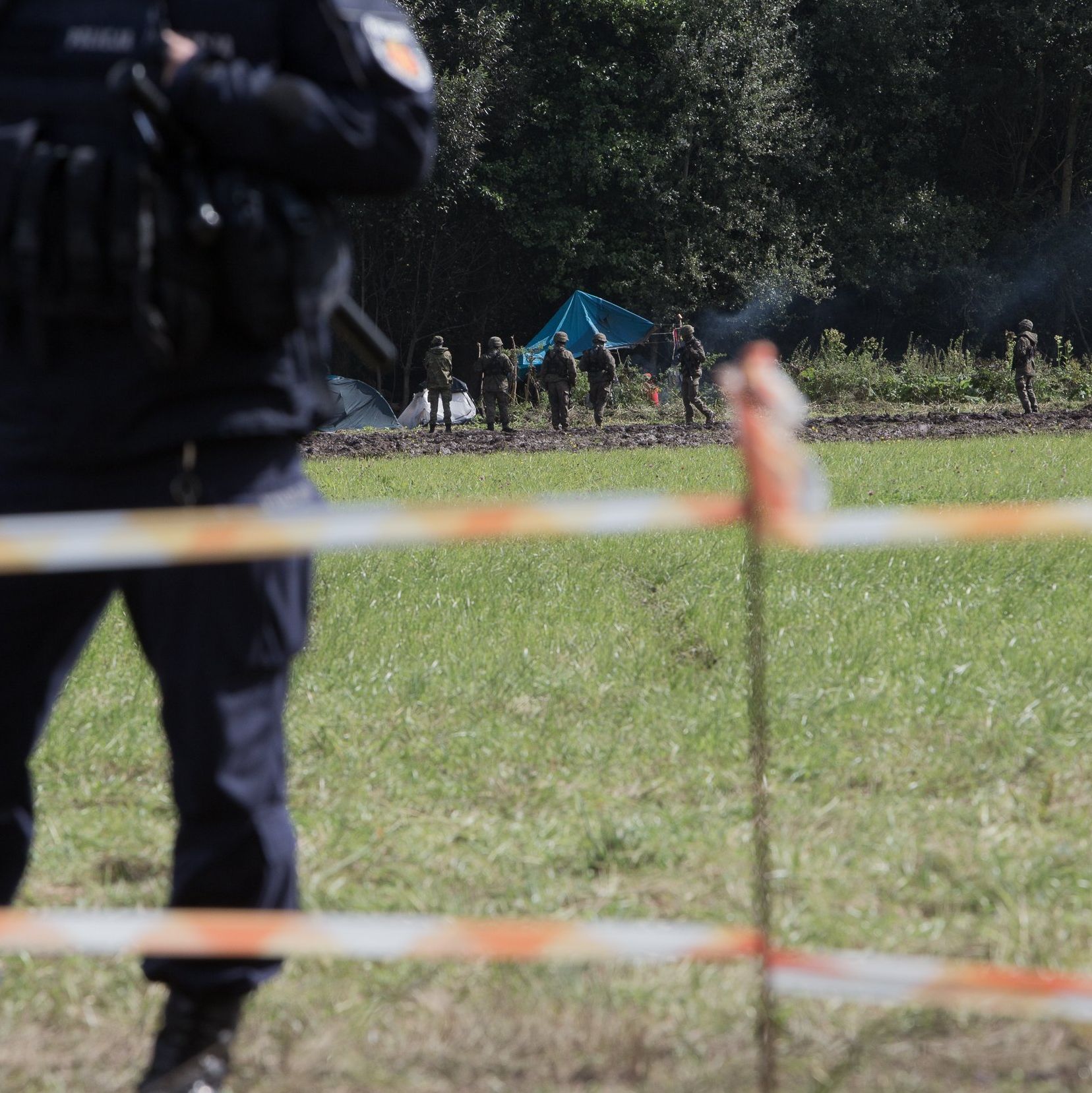 Usnarz Górny, 01.09.2021. Polskie służby nie dopuszczają pomocy do Afgańczyków przetrzymywanych na granicy