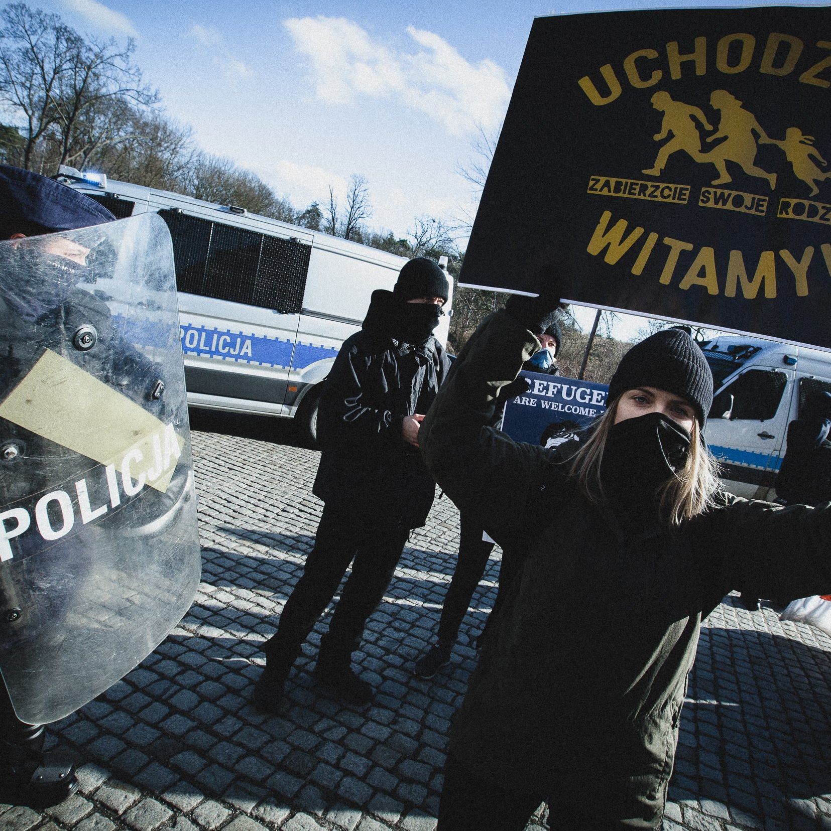 Krosno Odrzańskie, 12.02.2022. Protest pod SG w Krośnie Odrzańskim