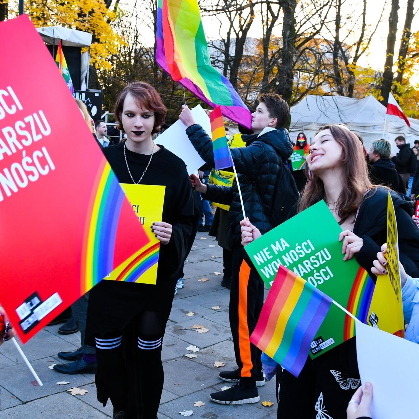 Warszawa, 28.10.2021. Protest przeciw ustawie StopLGBT Kai Godek