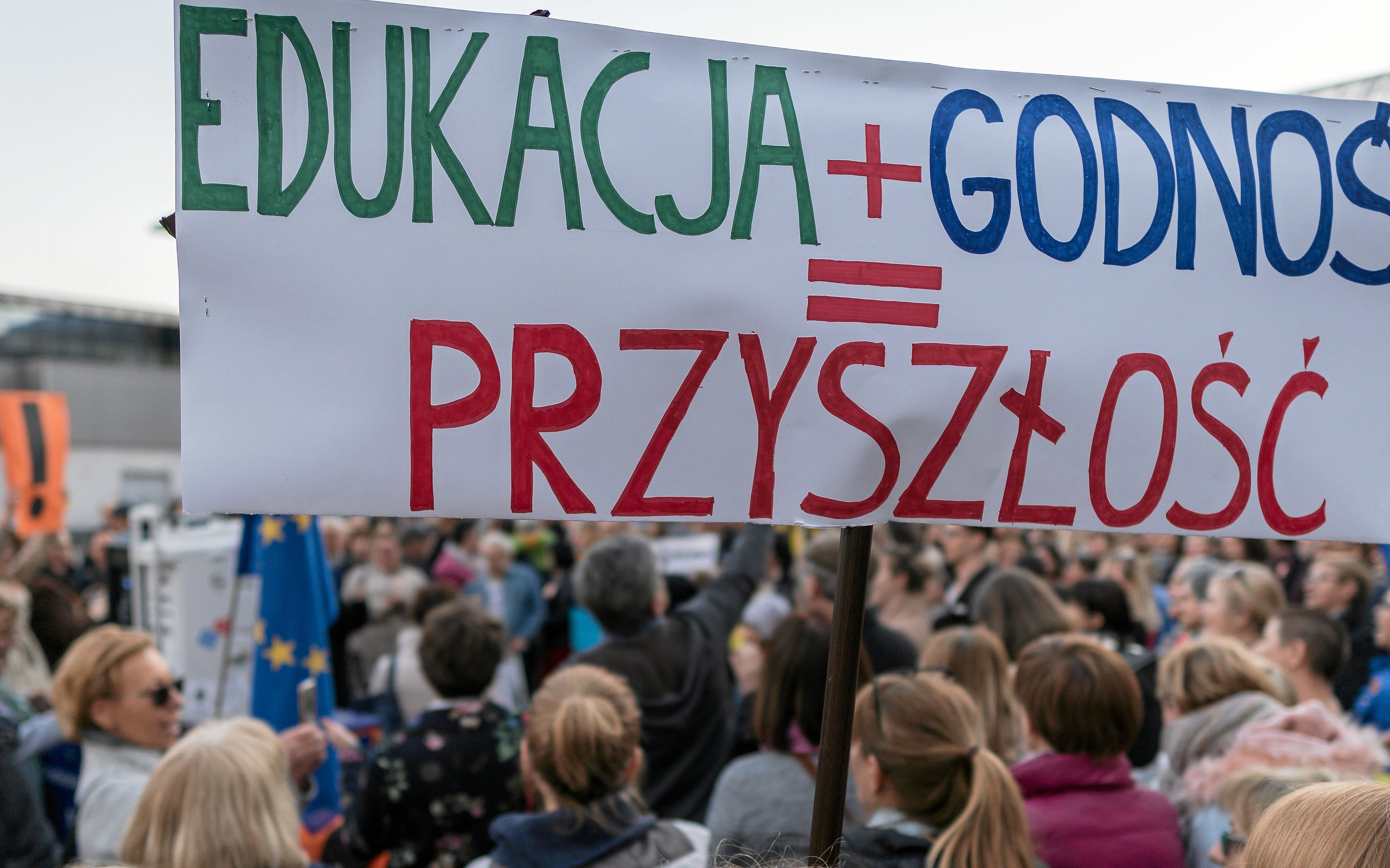 16.04.2019 Katowice . Manifestacja poparcia dla strajku nauczycieli .
Fot. Grzegorz Celejewski / Agencja Gazeta