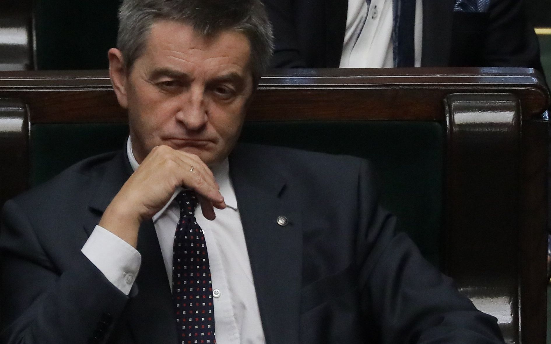 09.08.2019 Warszawa , ulica Wiejska . Sejm . Marek Kuchcinski podczas wyboru nowego marszalka w zwiazku z dymisja Marka Kuchcinskiego po aferze z naduzywaniem przez niego sluzbowego samolotu do celow prywatnych .
Fot. Slawomir Kaminski / Agencja Gazeta