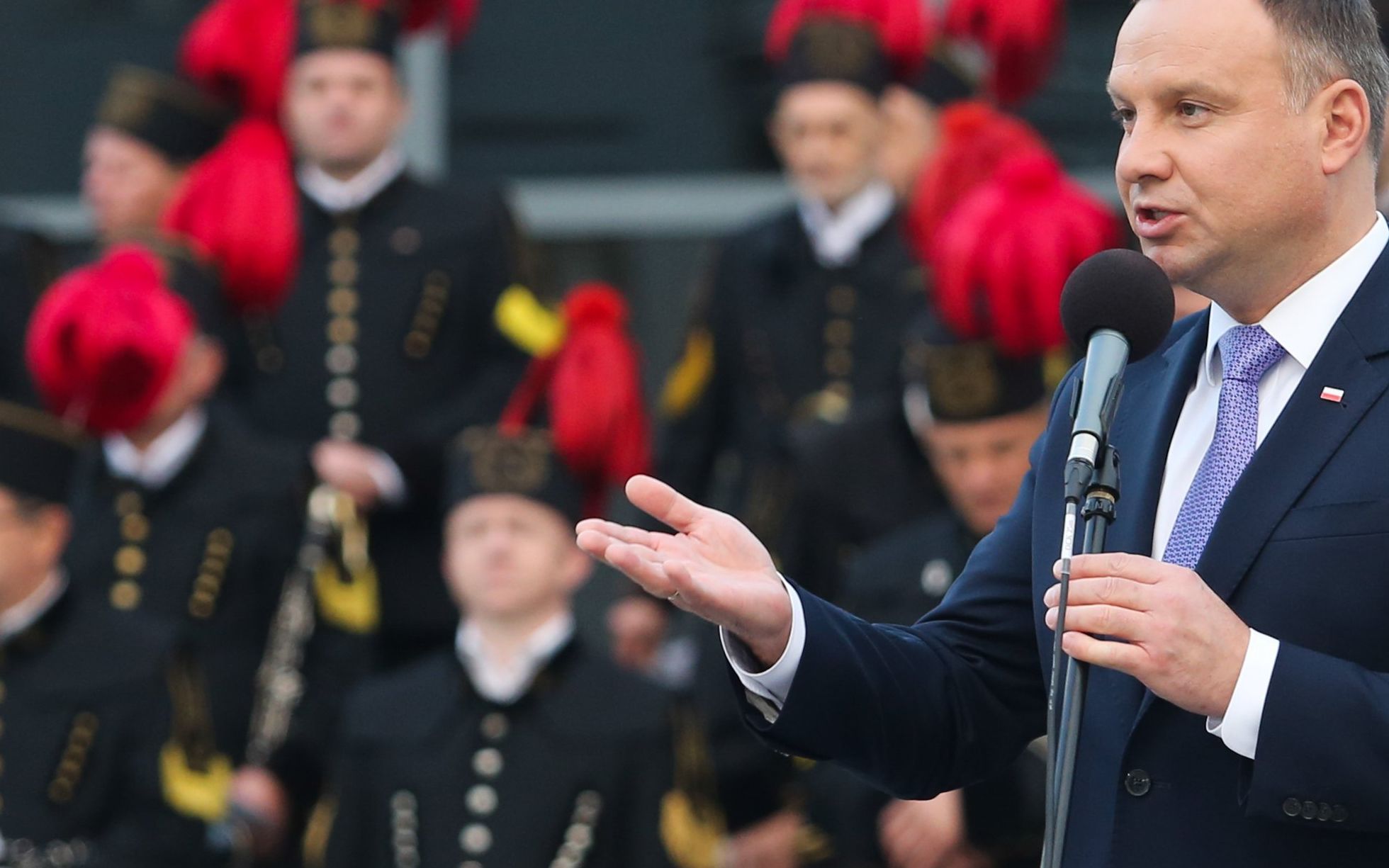 Prezydent Andrzej Duda przemawiający na 24 szczycie klimatycznym w Katowicach