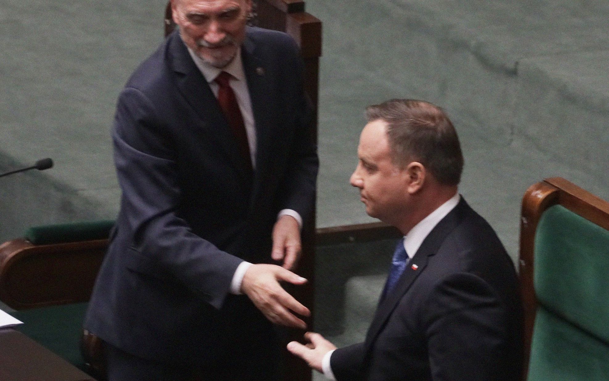 12.11.2019  Warszawa , ul Wiejska , Sejm . Prezydent Andrzej Duda i marszalek senior Antoni Macierewicz  podczas pierwszego posiedzenia Sejmu IX kadencji .
Fot. Slawomir Kaminski / Agencja Gazeta