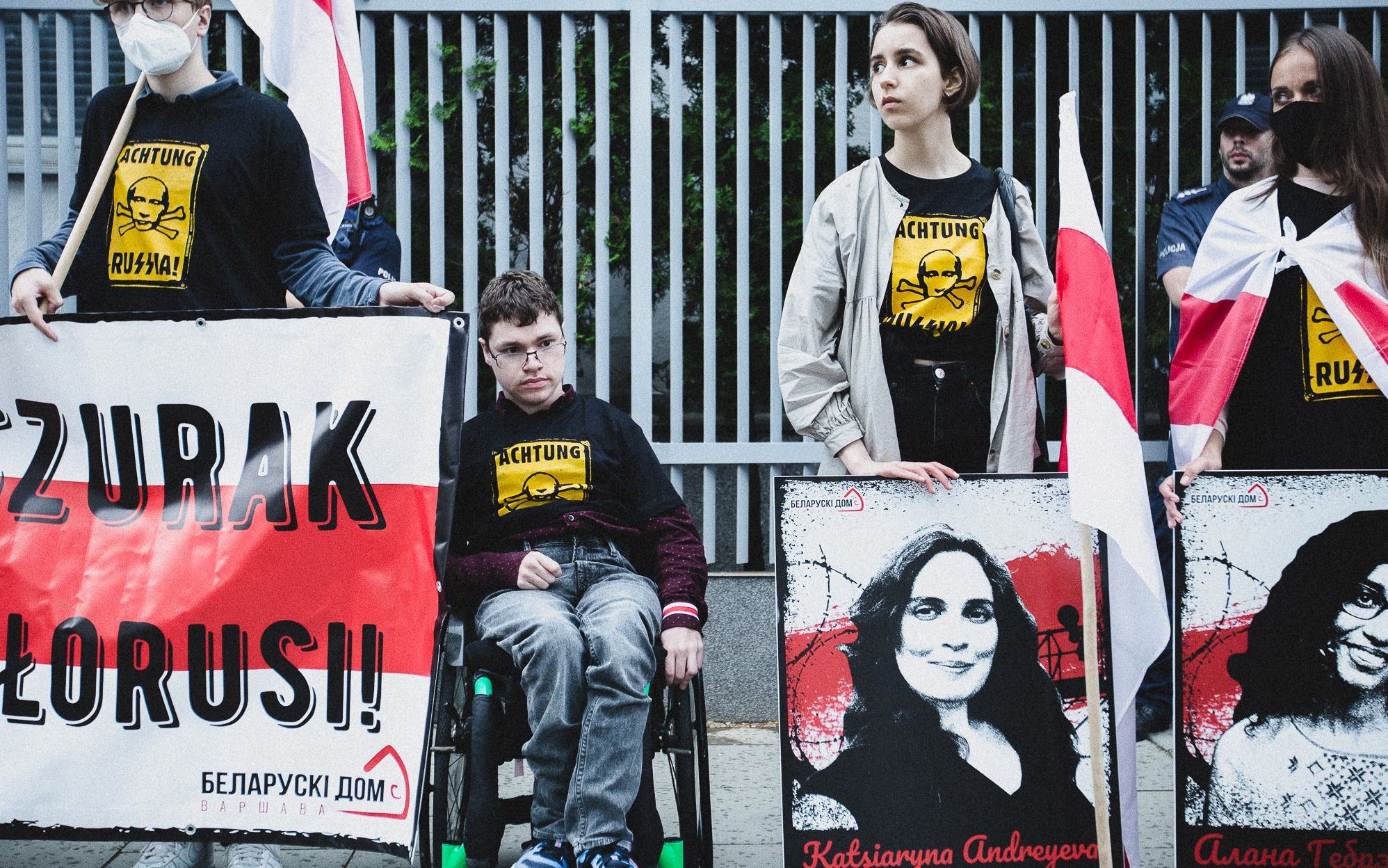 Warszawa, 27.07.2021. Akcja solidarnościowa z Bialorusią